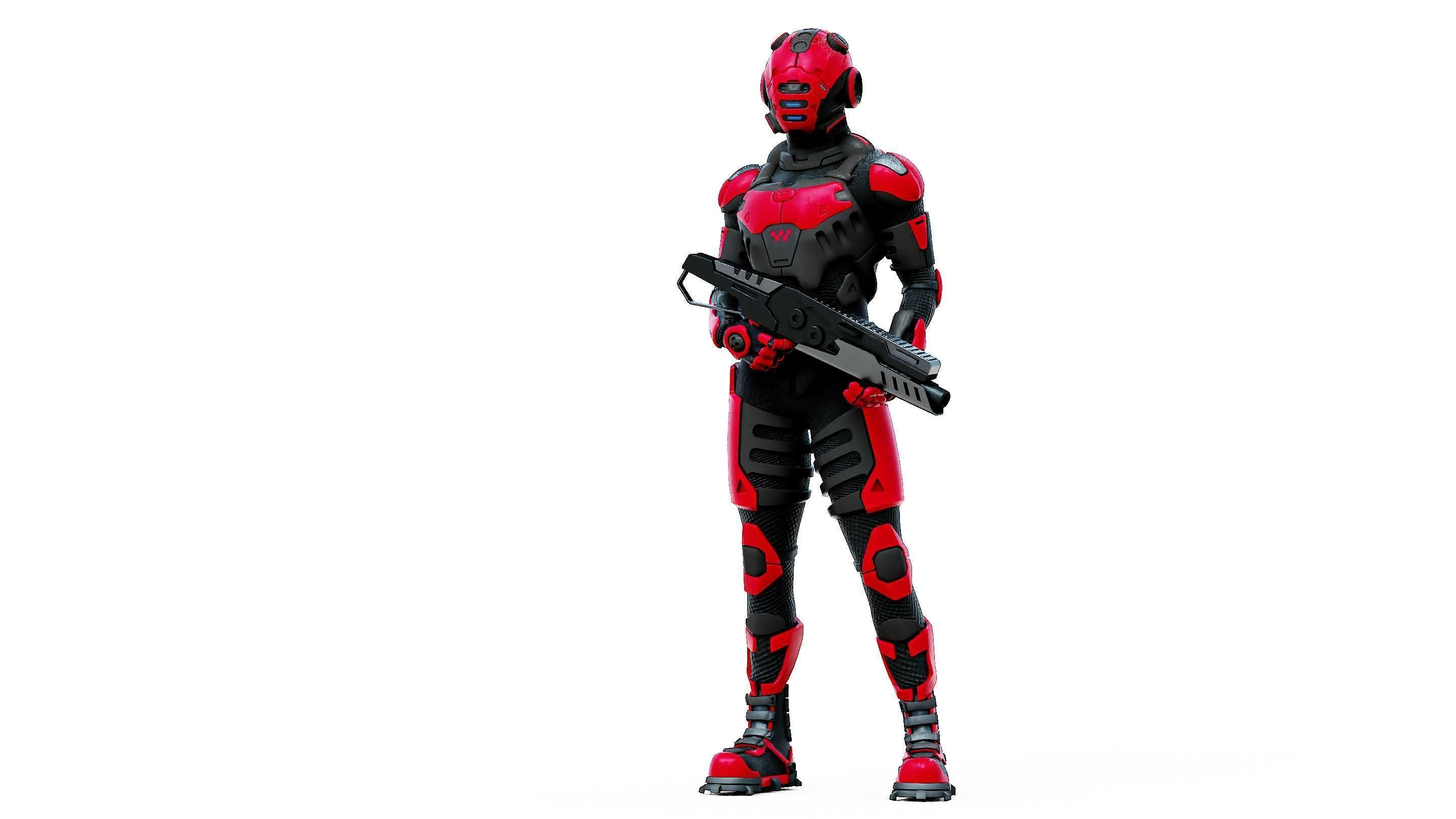 MECHA SOLDIER-L  Rigged for Unreal Engine - Unity - MIXAMO 3D model_23