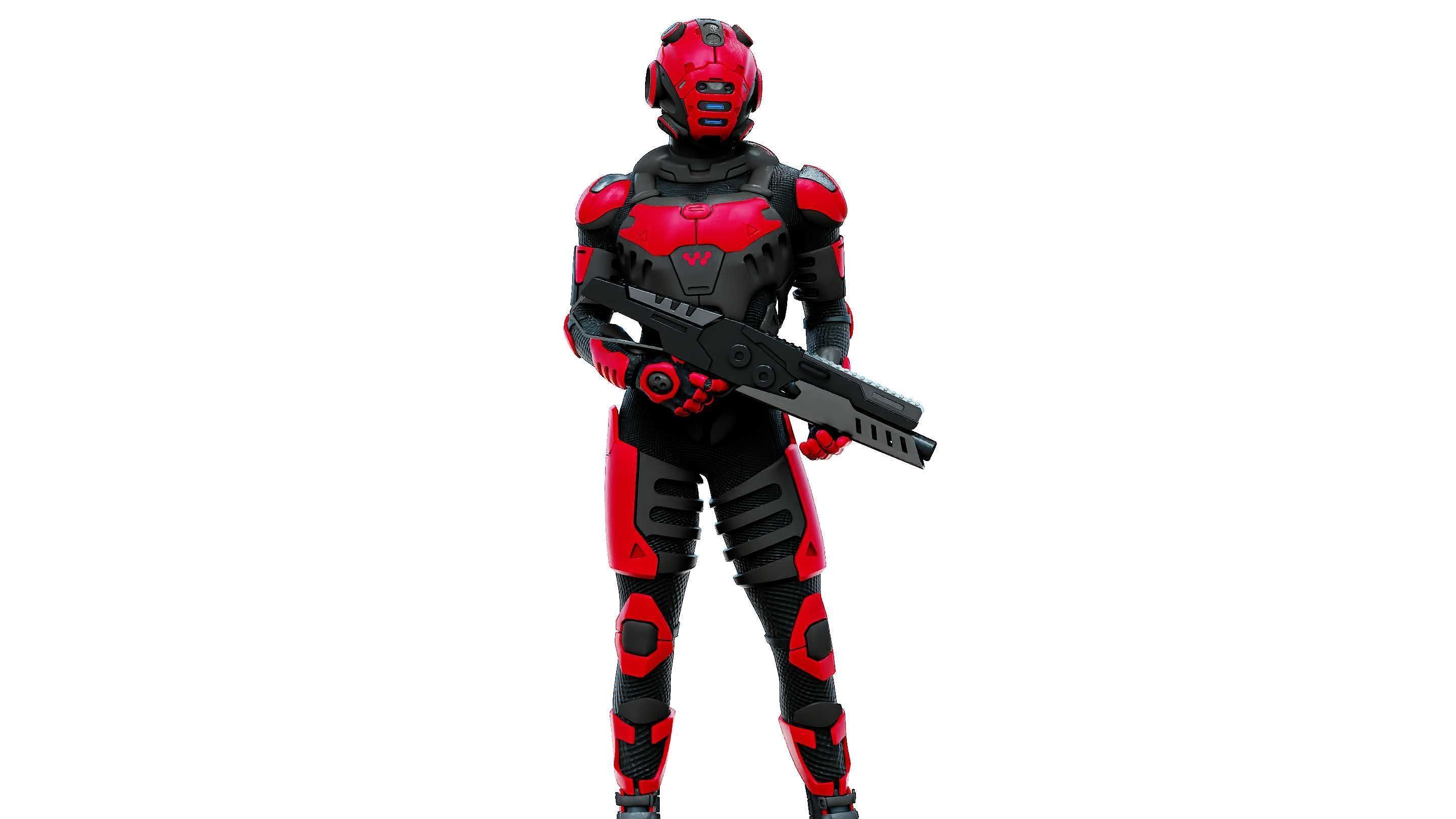 MECHA SOLDIER-L  Rigged for Unreal Engine - Unity - MIXAMO 3D model_3