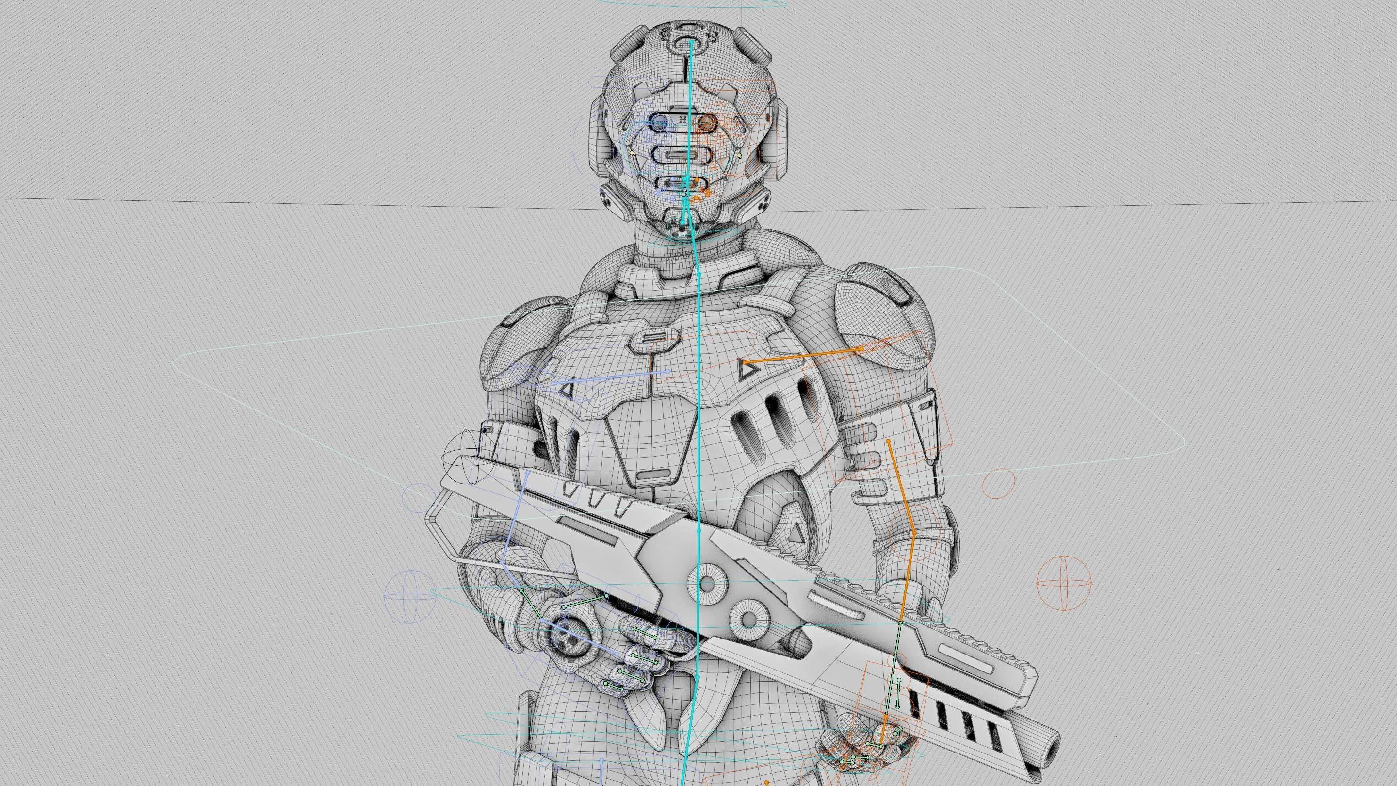 MECHA SOLDIER-L  Rigged for Unreal Engine - Unity - MIXAMO 3D model_42