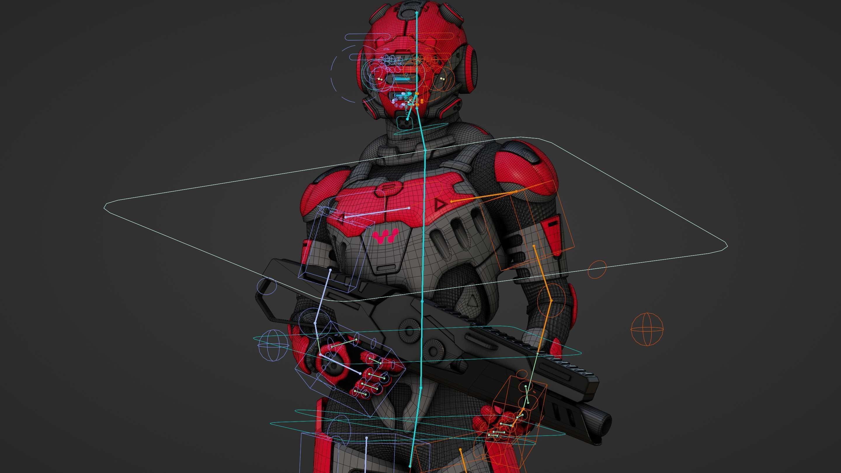 MECHA SOLDIER-L  Rigged for Unreal Engine - Unity - MIXAMO 3D model_39