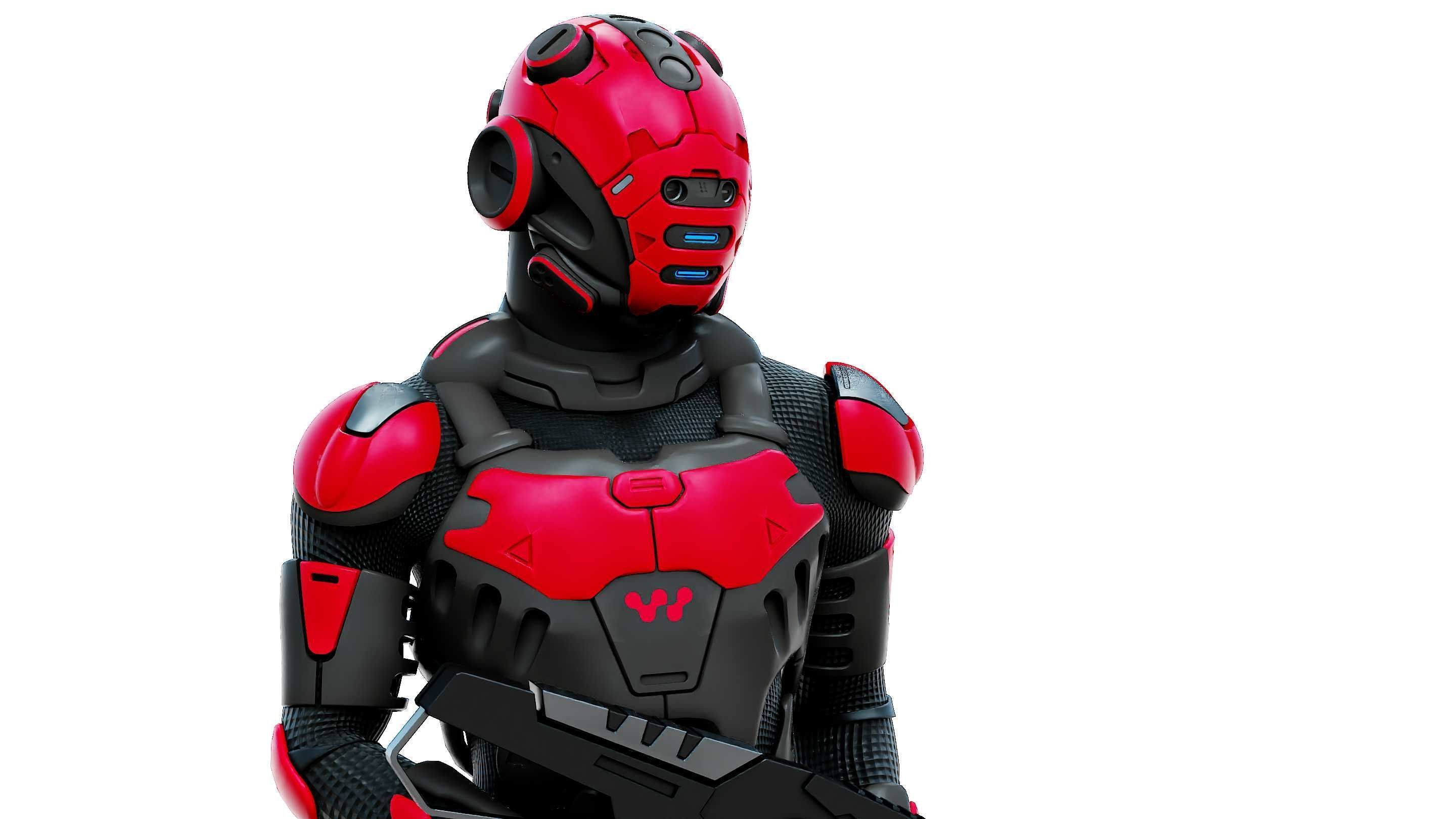 MECHA SOLDIER-L  Rigged for Unreal Engine - Unity - MIXAMO 3D model_25