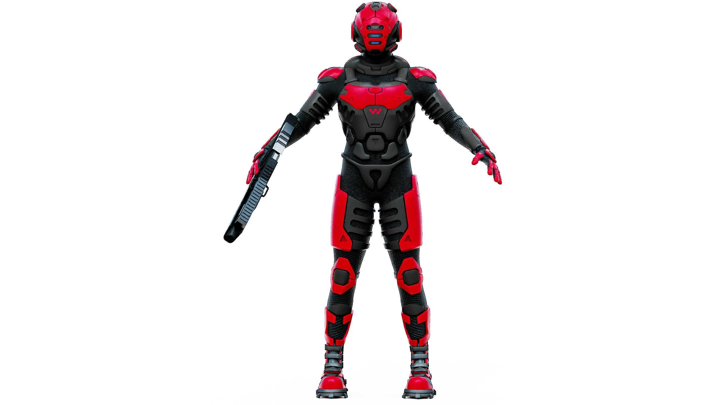 MECHA SOLDIER-L  Rigged for Unreal Engine - Unity - MIXAMO 3D model_30