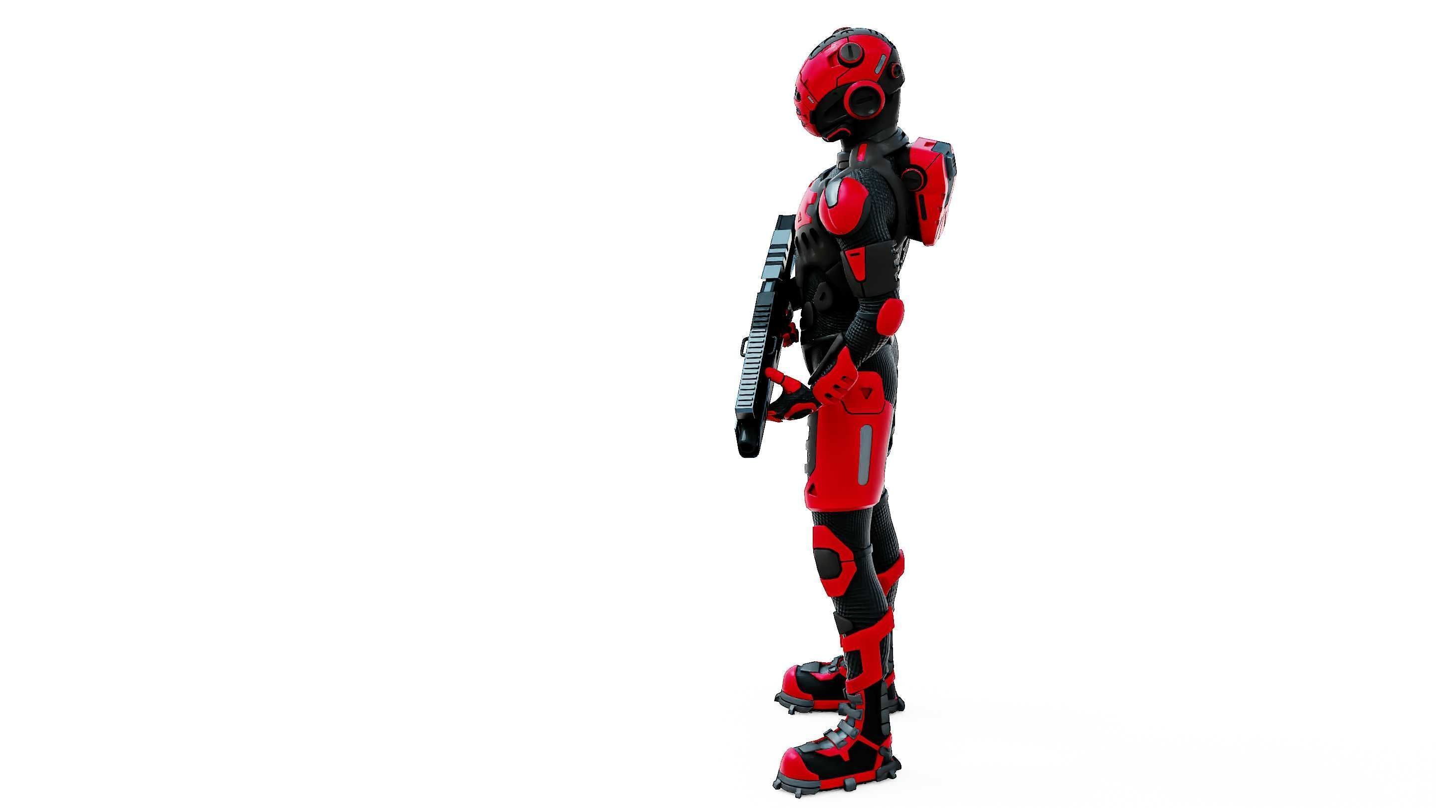 MECHA SOLDIER-L  Rigged for Unreal Engine - Unity - MIXAMO 3D model_20