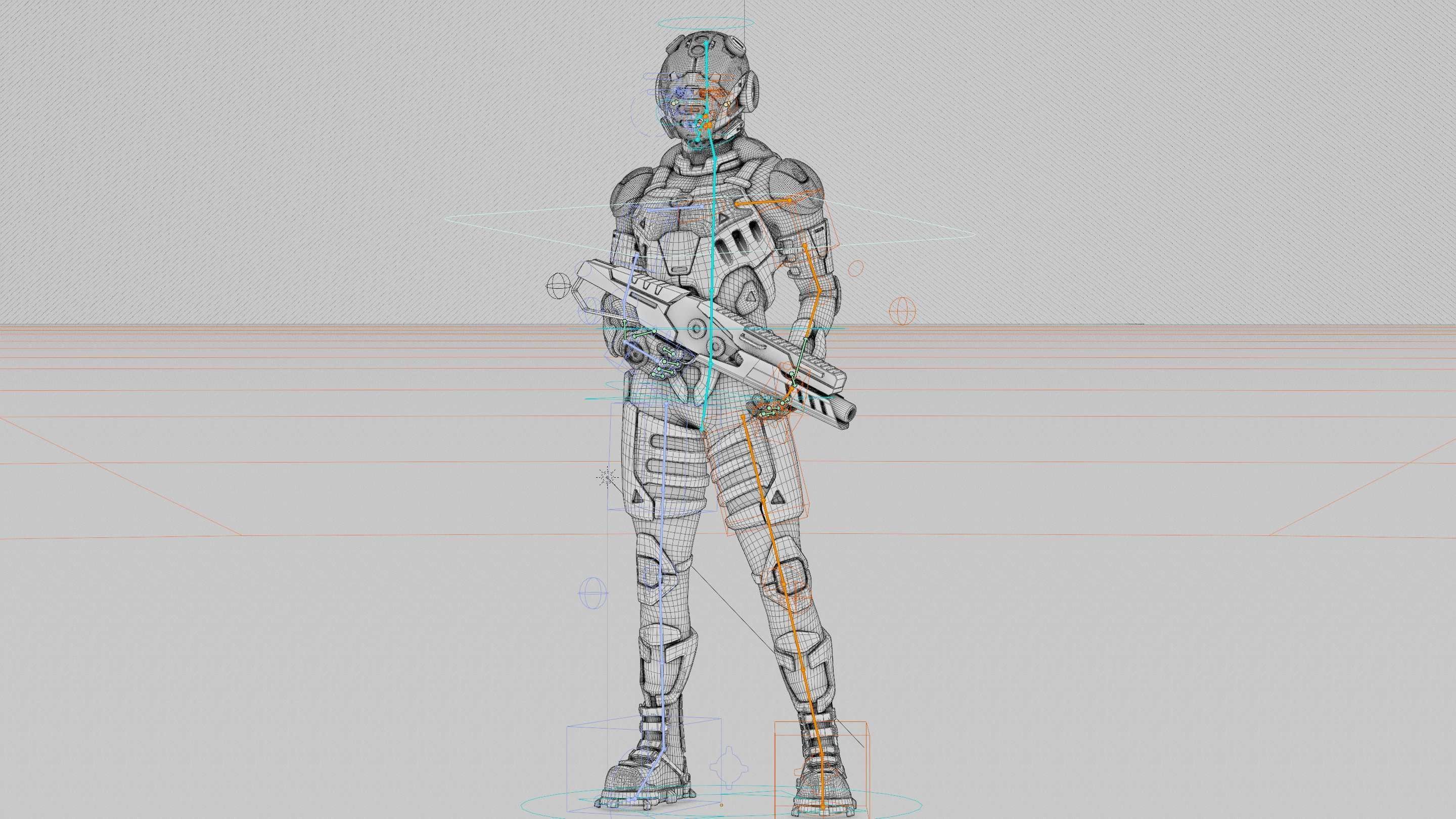 MECHA SOLDIER-L  Rigged for Unreal Engine - Unity - MIXAMO 3D model_40