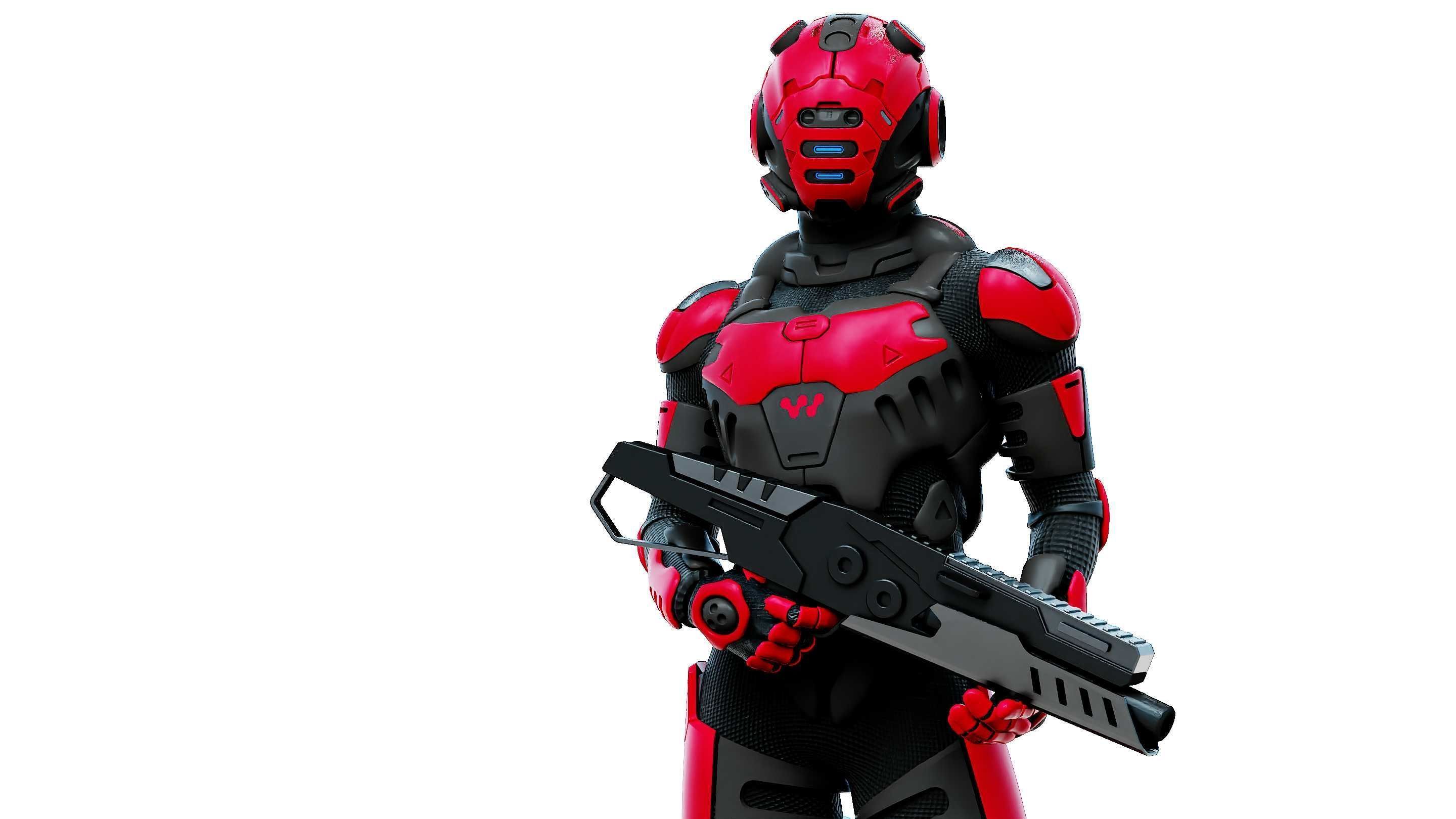 MECHA SOLDIER-L  Rigged for Unreal Engine - Unity - MIXAMO 3D model_2