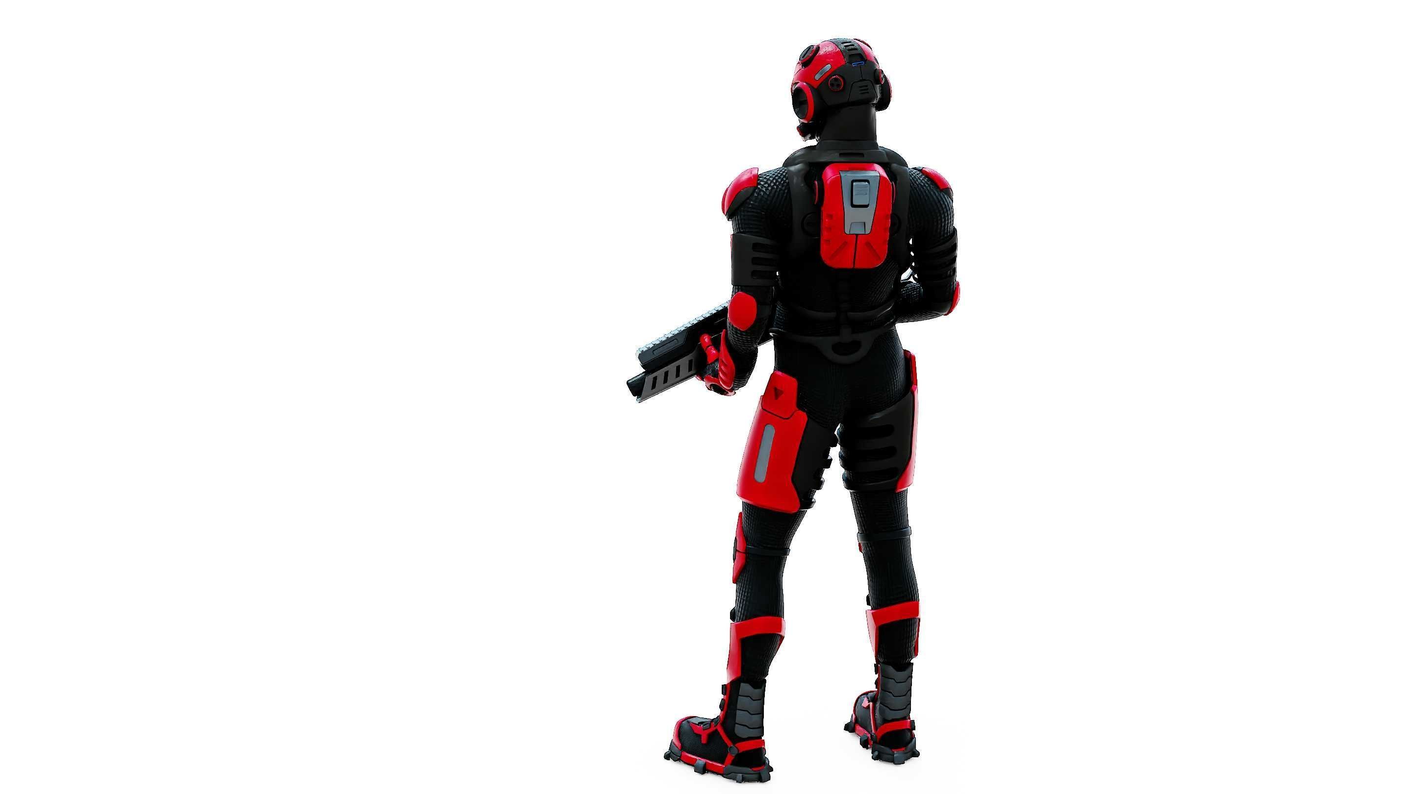 MECHA SOLDIER-L  Rigged for Unreal Engine - Unity - MIXAMO 3D model_17