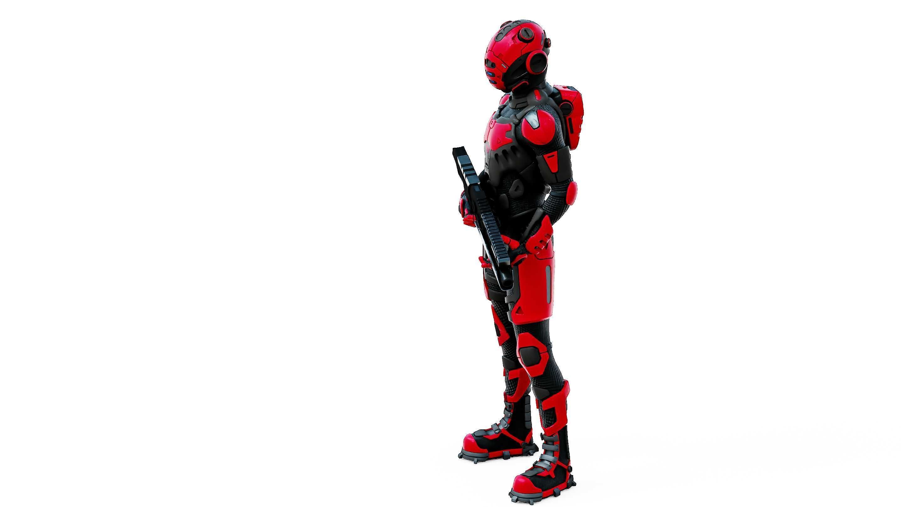 MECHA SOLDIER-L  Rigged for Unreal Engine - Unity - MIXAMO 3D model_21