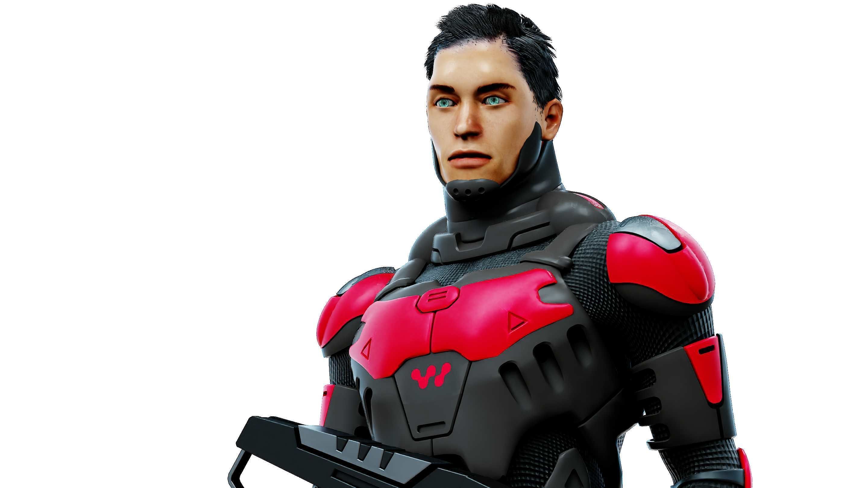 MECHA SOLDIER-L  Rigged for Unreal Engine - Unity - MIXAMO 3D model_27