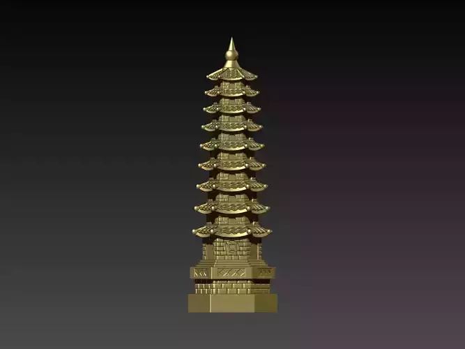 9-Level Wen Chang Pagoda 3D print model 9-Level Wen Chang Pagoda 3D print model
