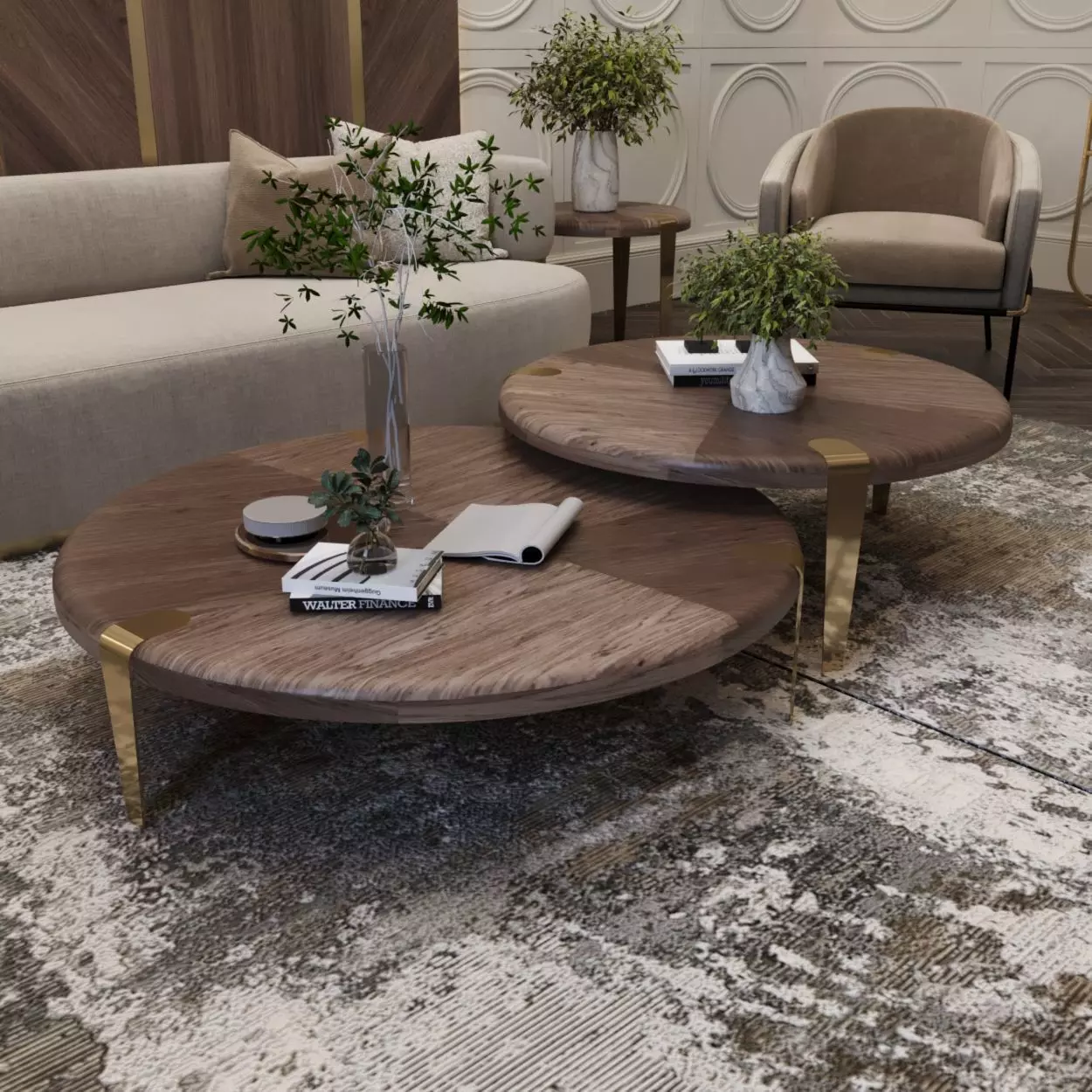 Wooden center table  3D model_0
