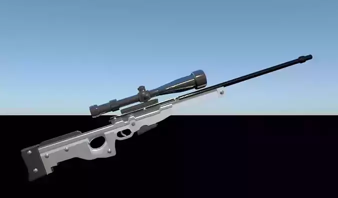 Low-Poly Sniper Rifle 3D Model-AWP Style Low-poly 3D model