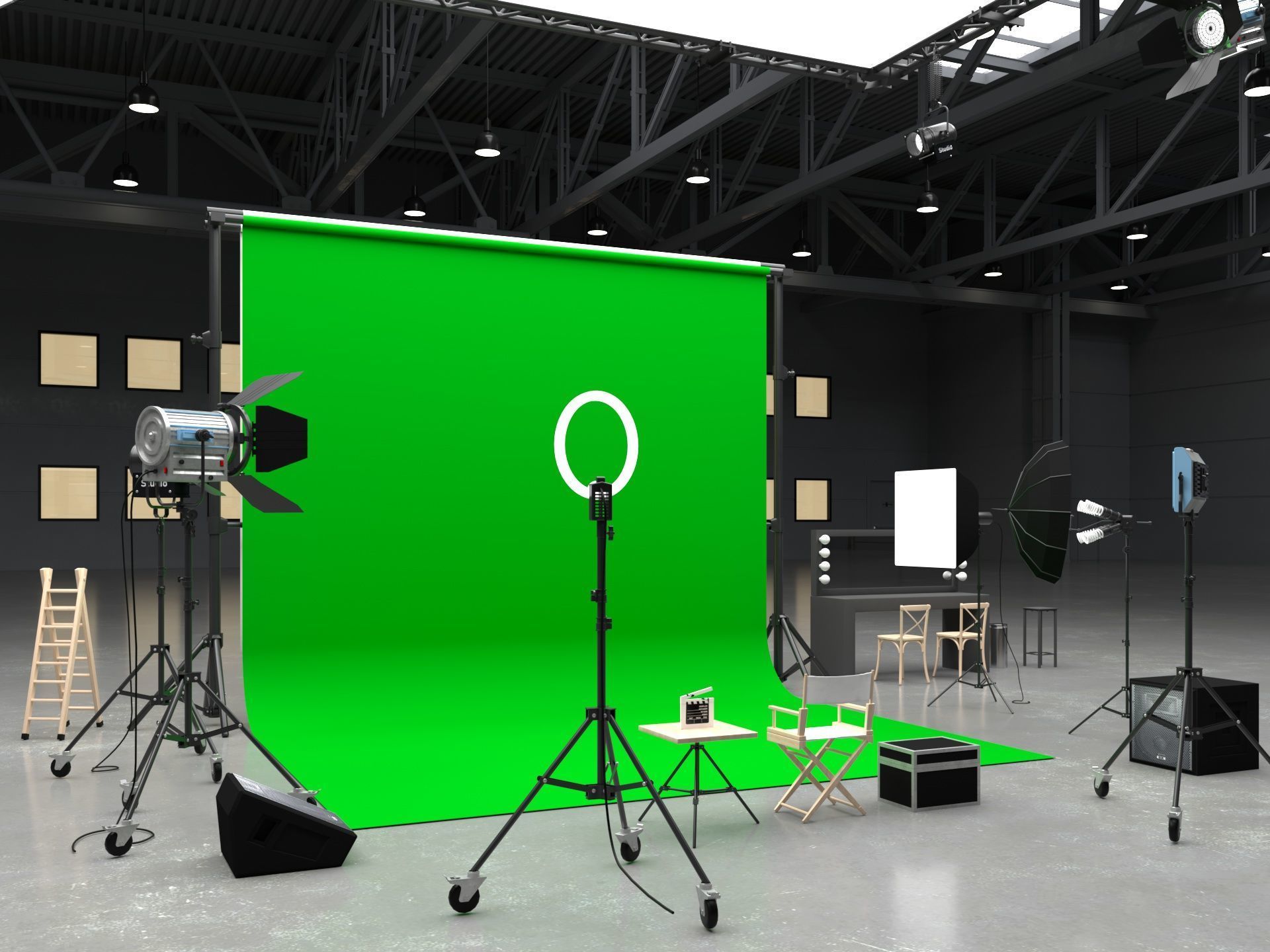 Warehouse Photo Studio 3D model_1