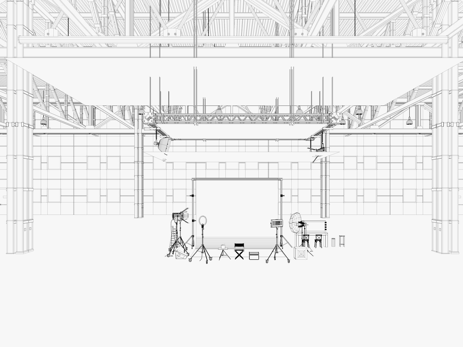 Warehouse Photo Studio 3D model_12