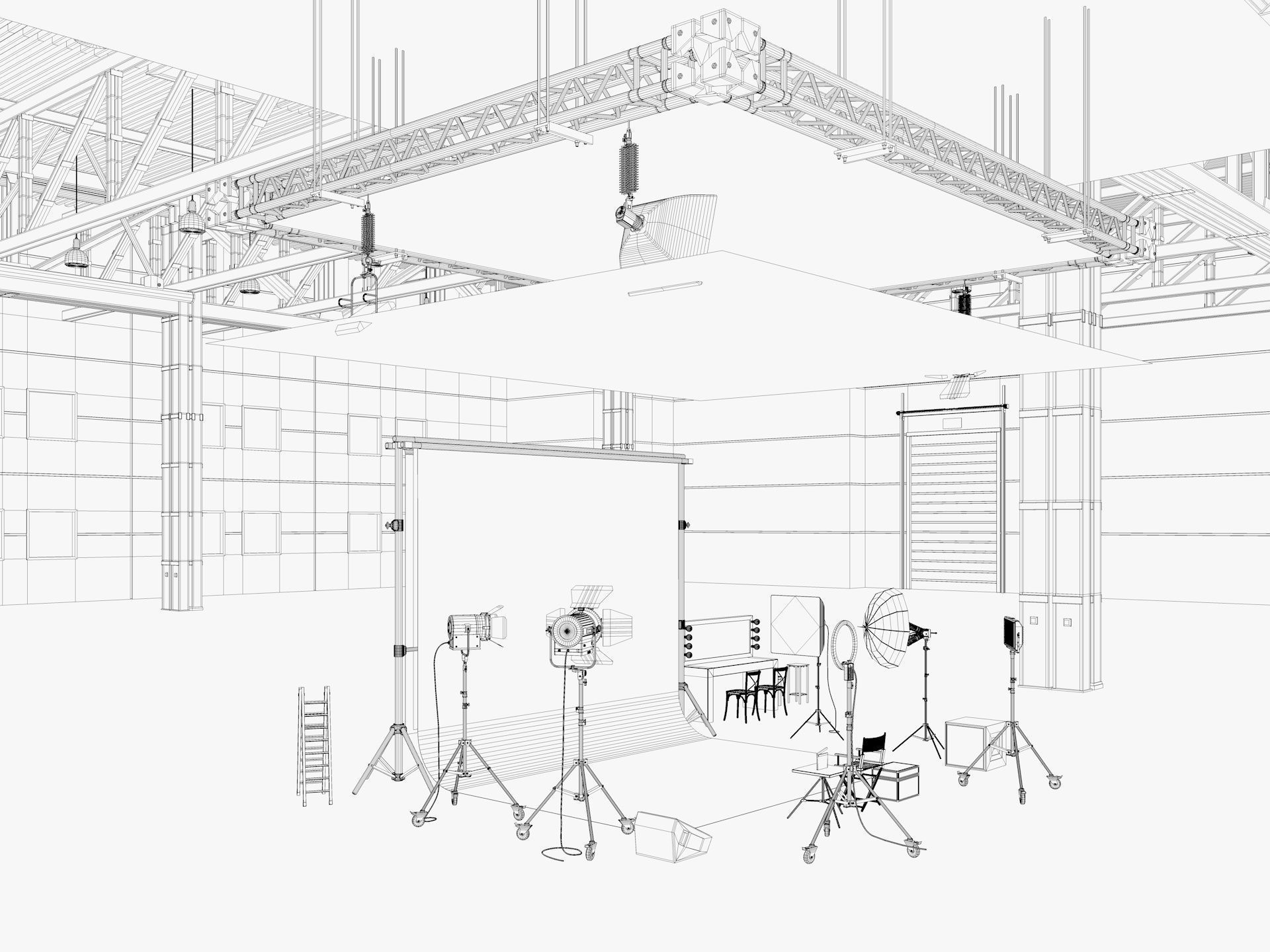 Warehouse Photo Studio 3D model_14