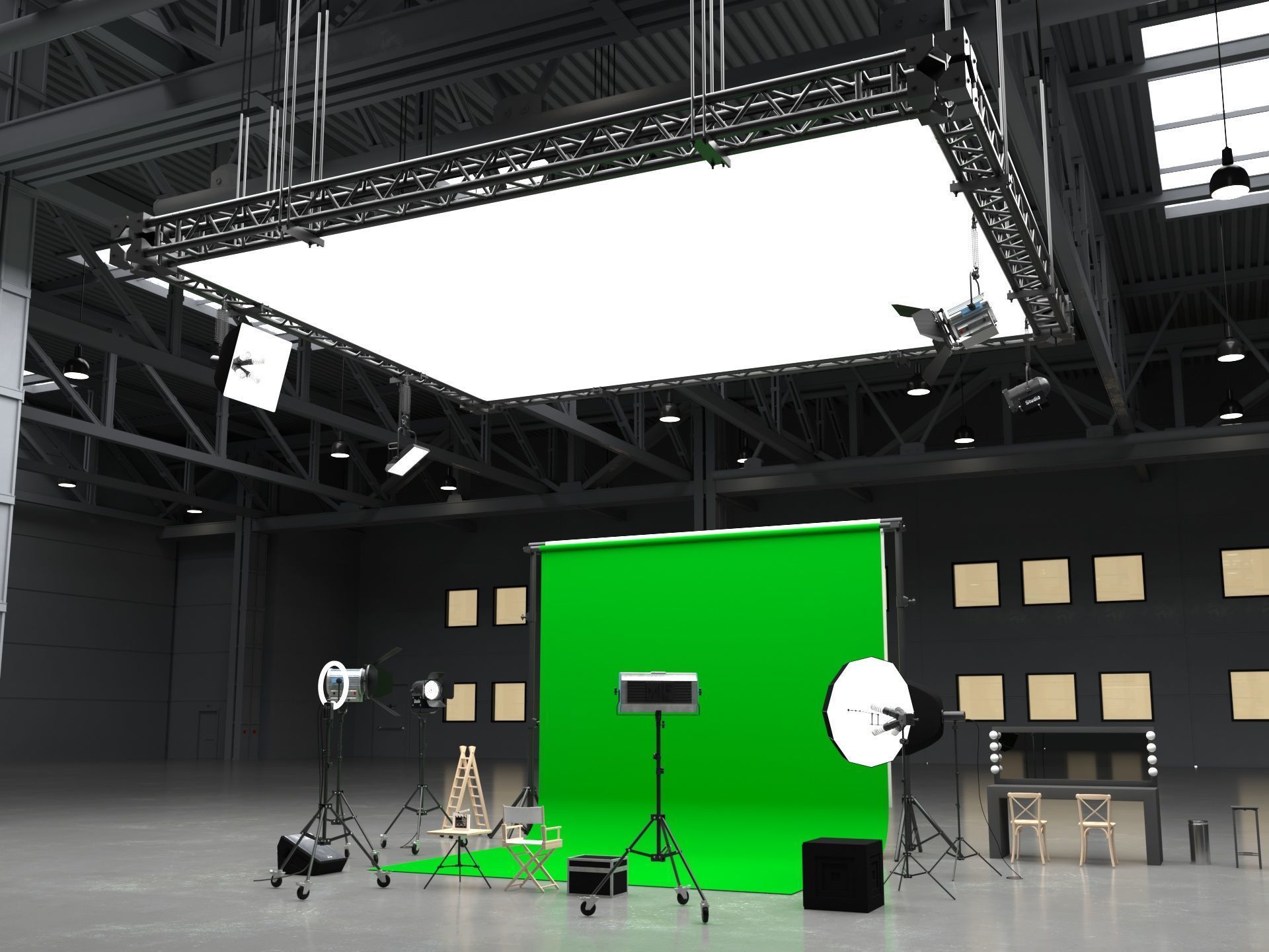 Warehouse Photo Studio 3D model_5