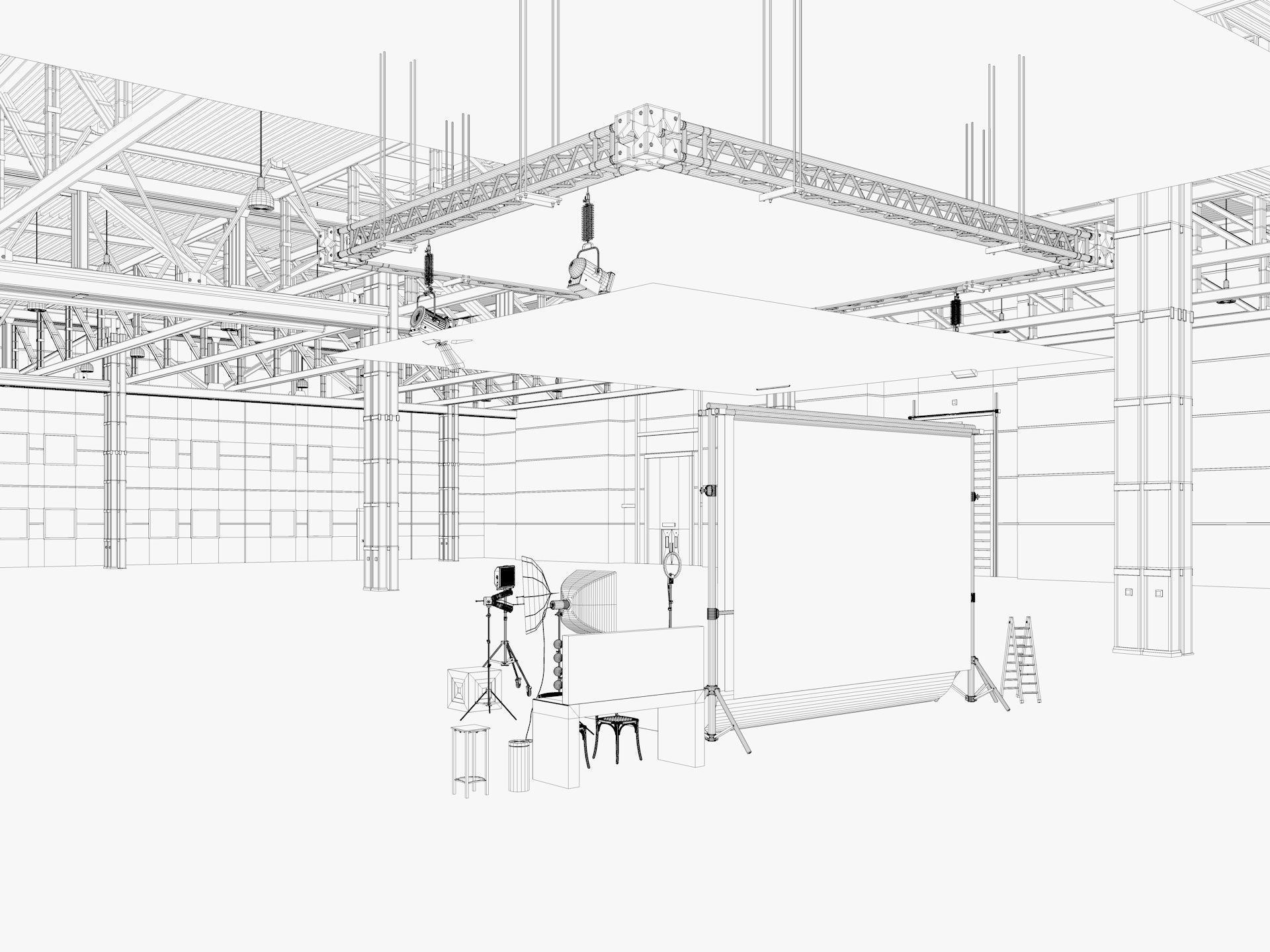 Warehouse Photo Studio 3D model_19