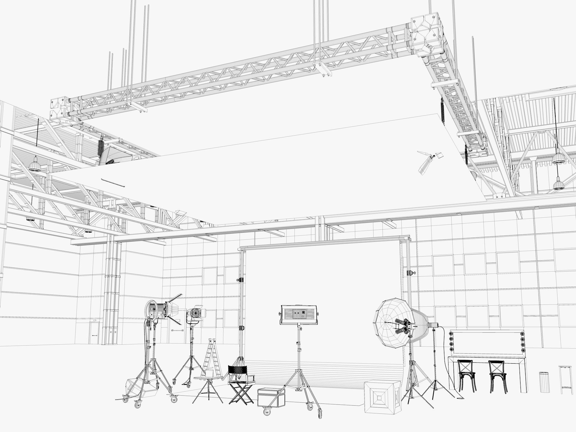 Warehouse Photo Studio 3D model_15