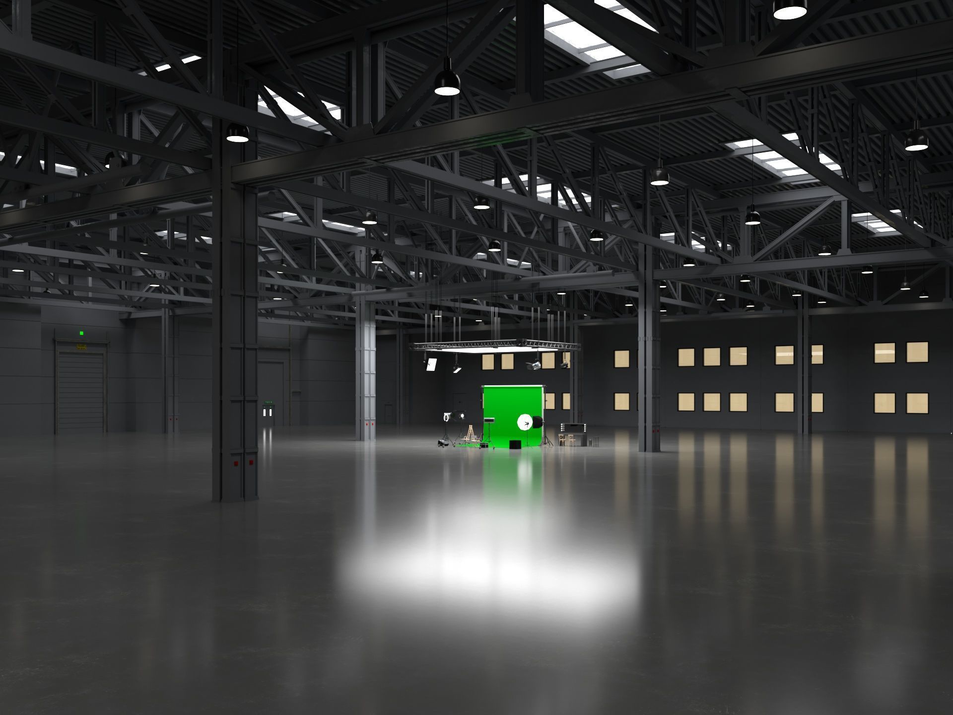 Warehouse Photo Studio 3D model_7