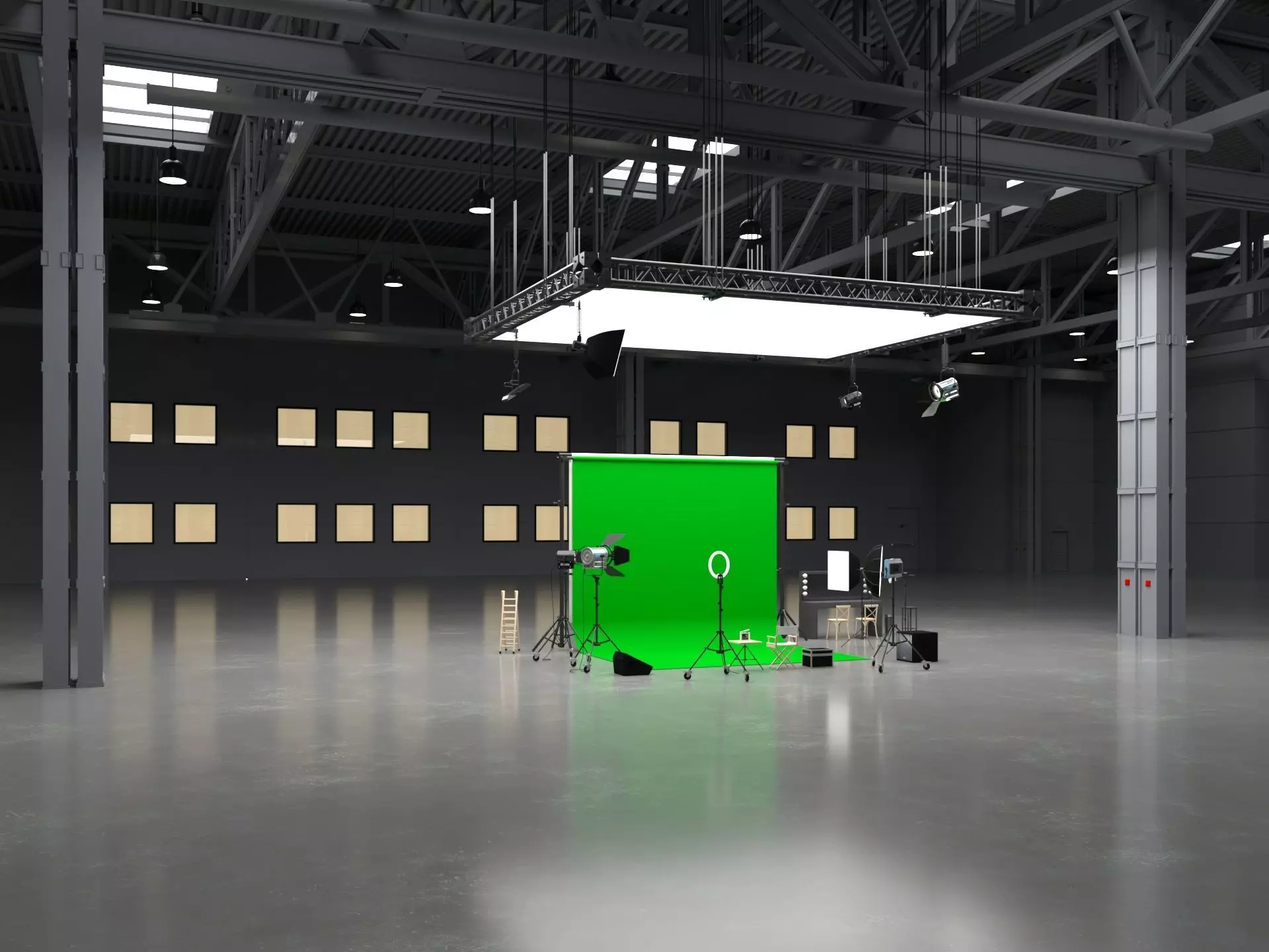 Warehouse Photo Studio 3D model_0