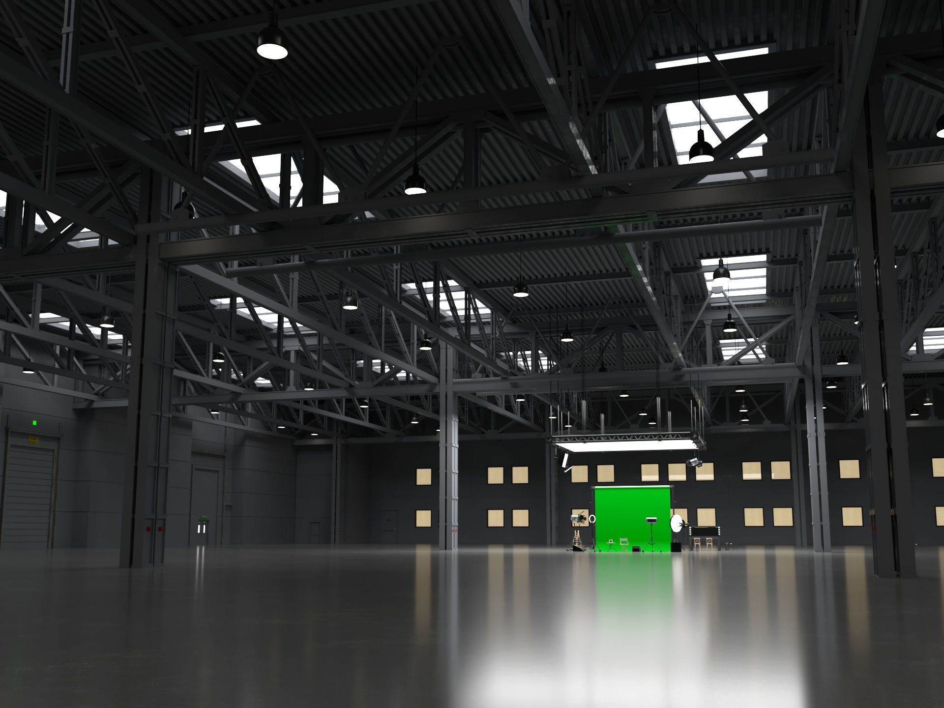 Warehouse Photo Studio 3D model_9