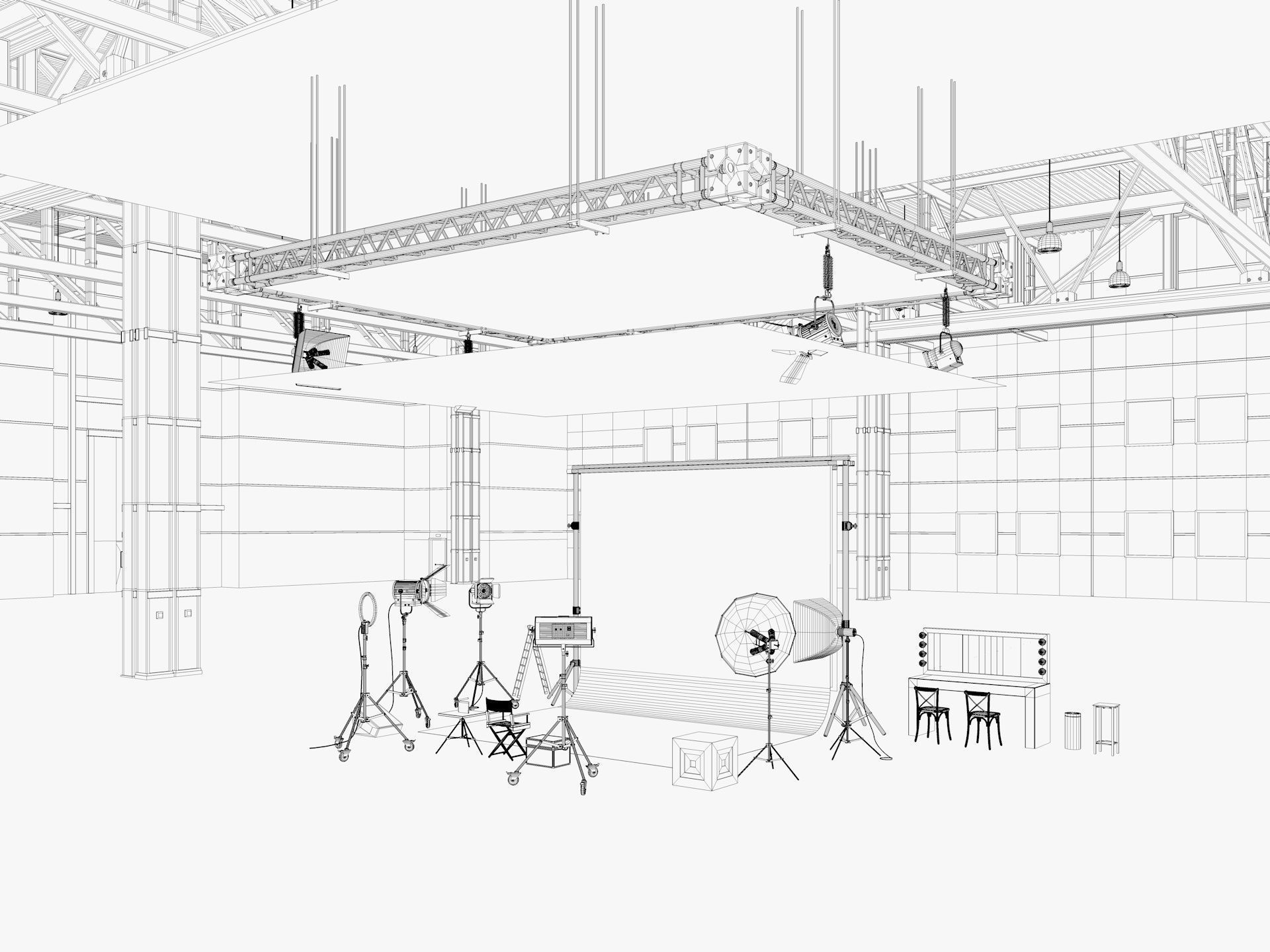 Warehouse Photo Studio 3D model_13