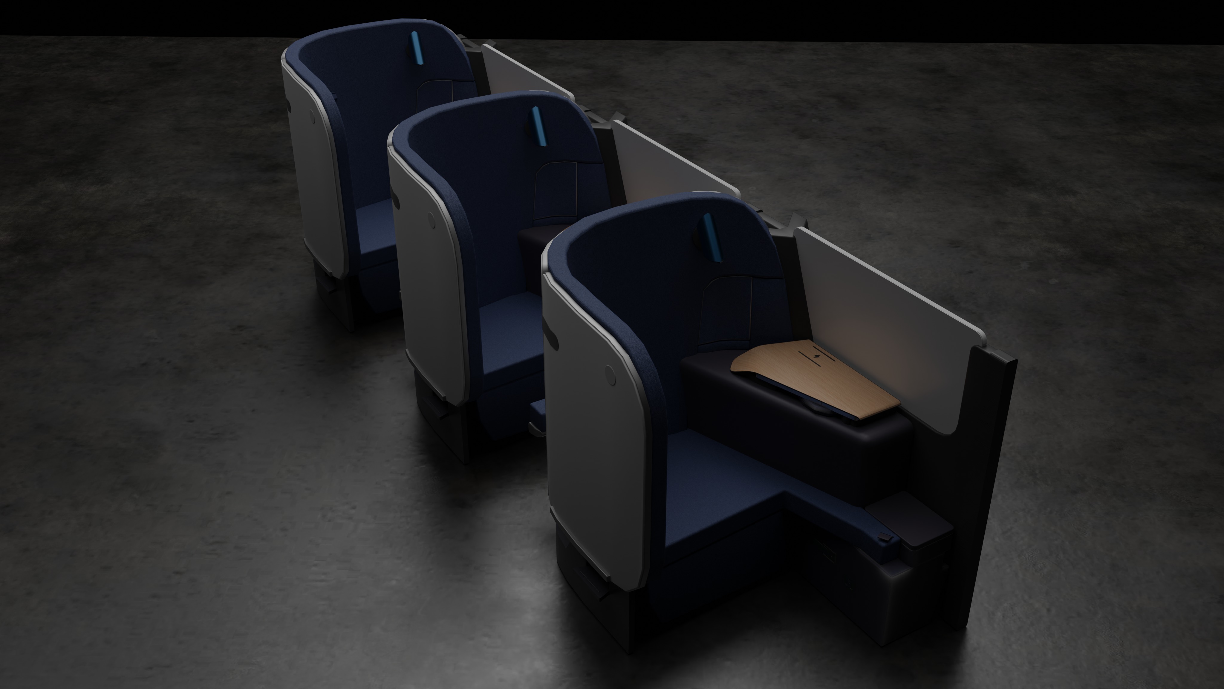 Finnair Business Class Seats 3D model_2
