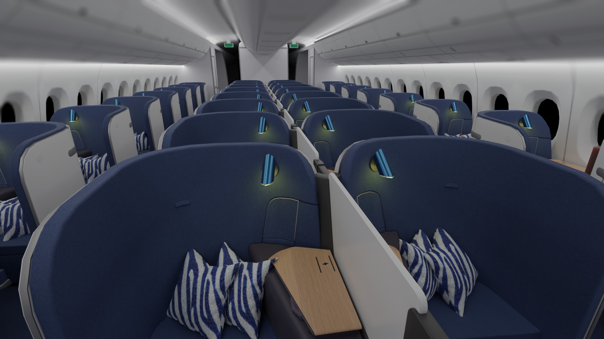 Finnair Business Class Seats 3D model_4