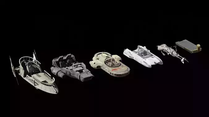 Star Wars Various Vehicles PACK Low-poly 3D model