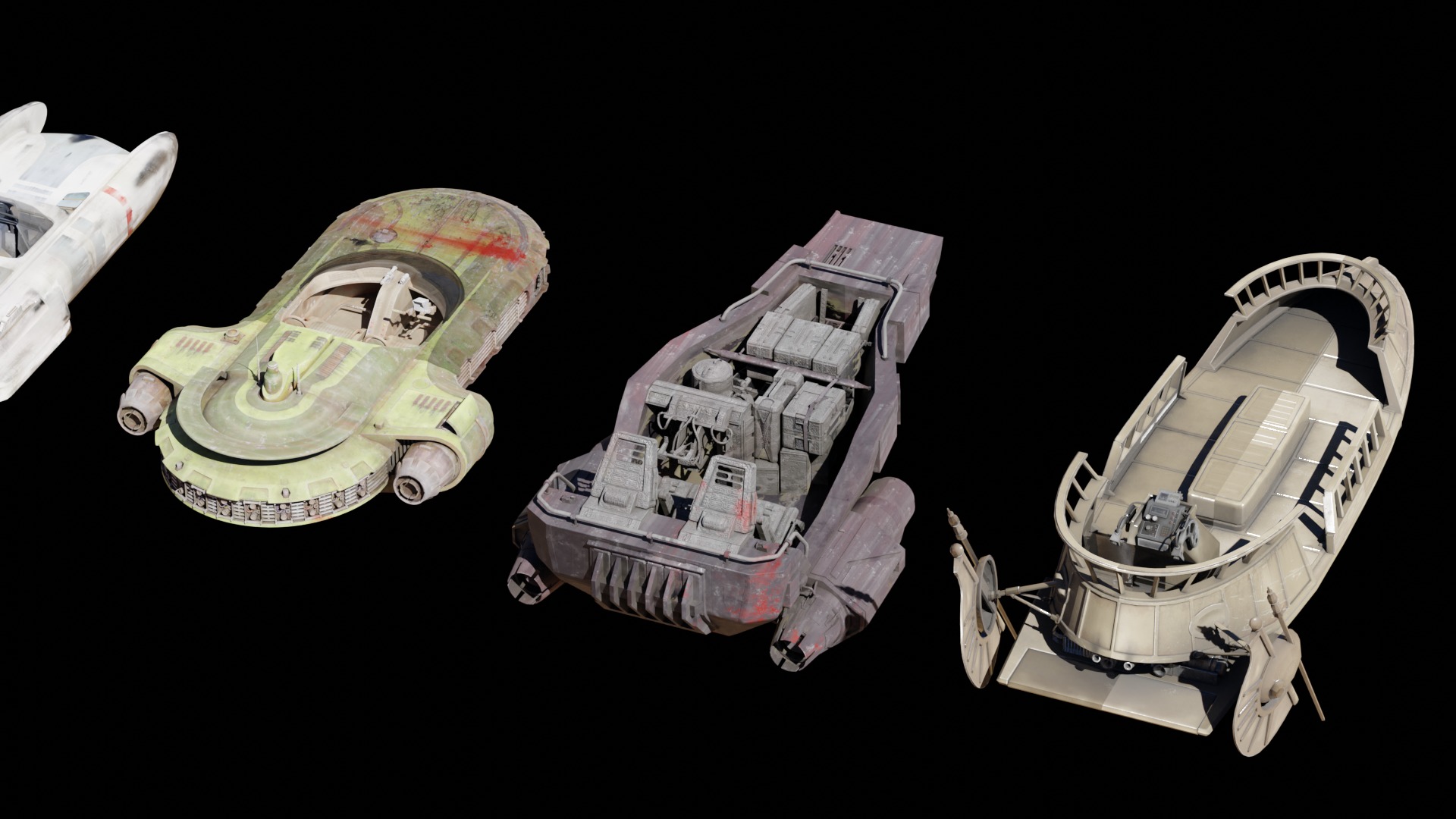 Star Wars Various Vehicles PACK Low-poly 3D model_9
