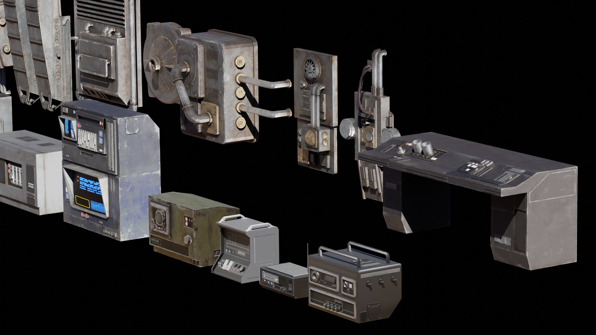 Star Wars Kitbash Low-poly 3D model_9