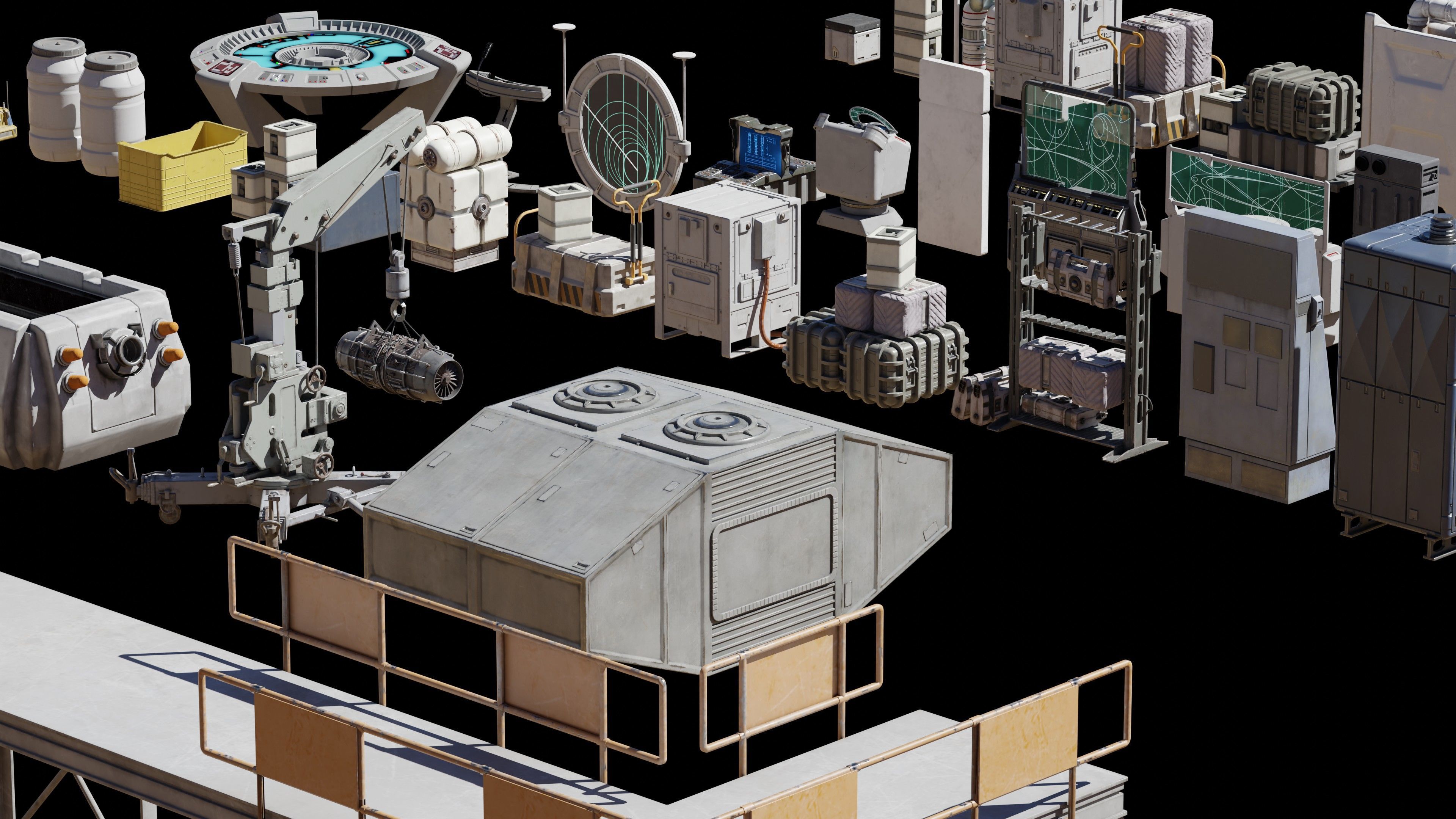 Star Wars Galactic Republic Kitbash Low-poly 3D model_8