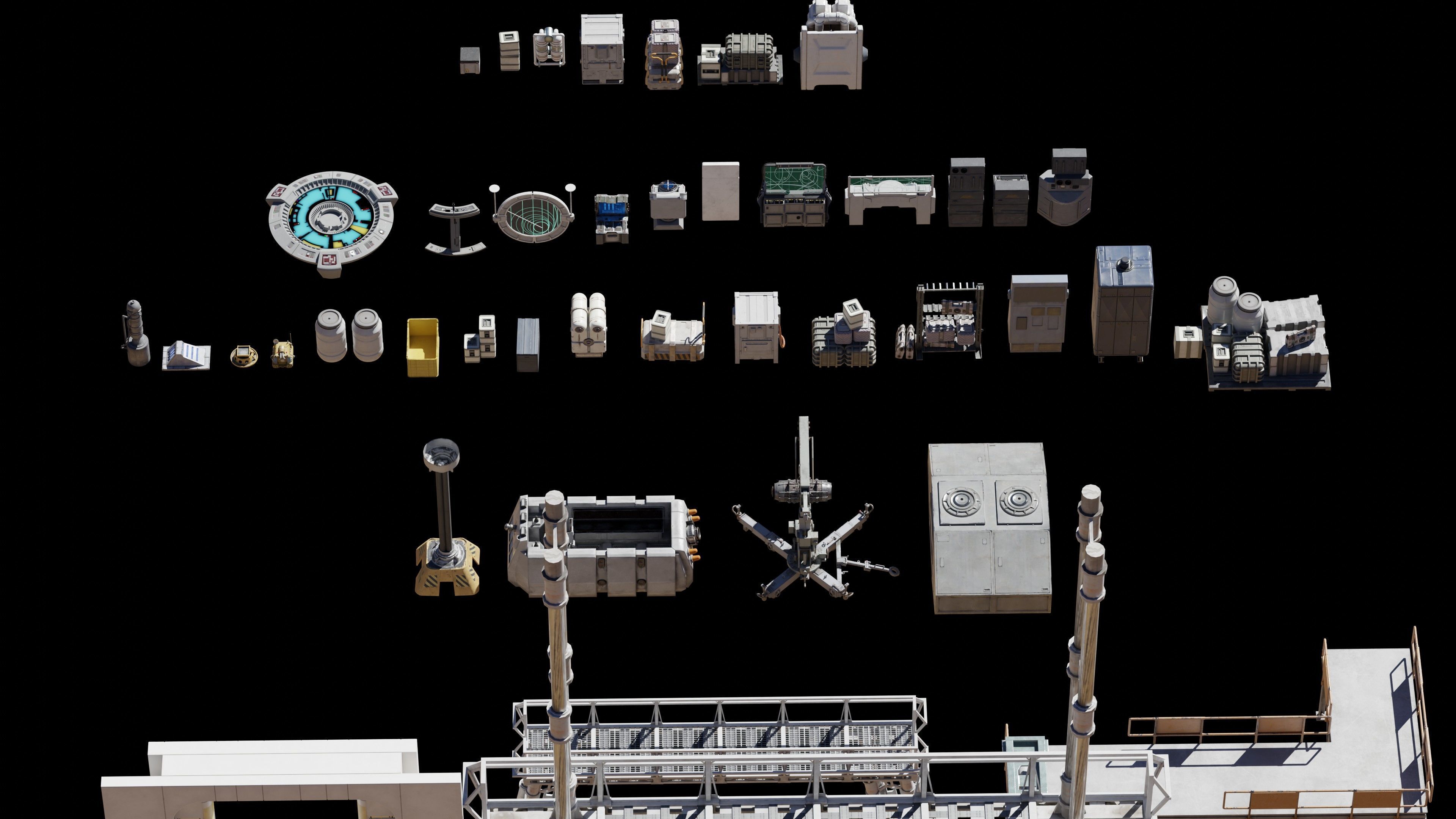 Star Wars Galactic Republic Kitbash Low-poly 3D model_7