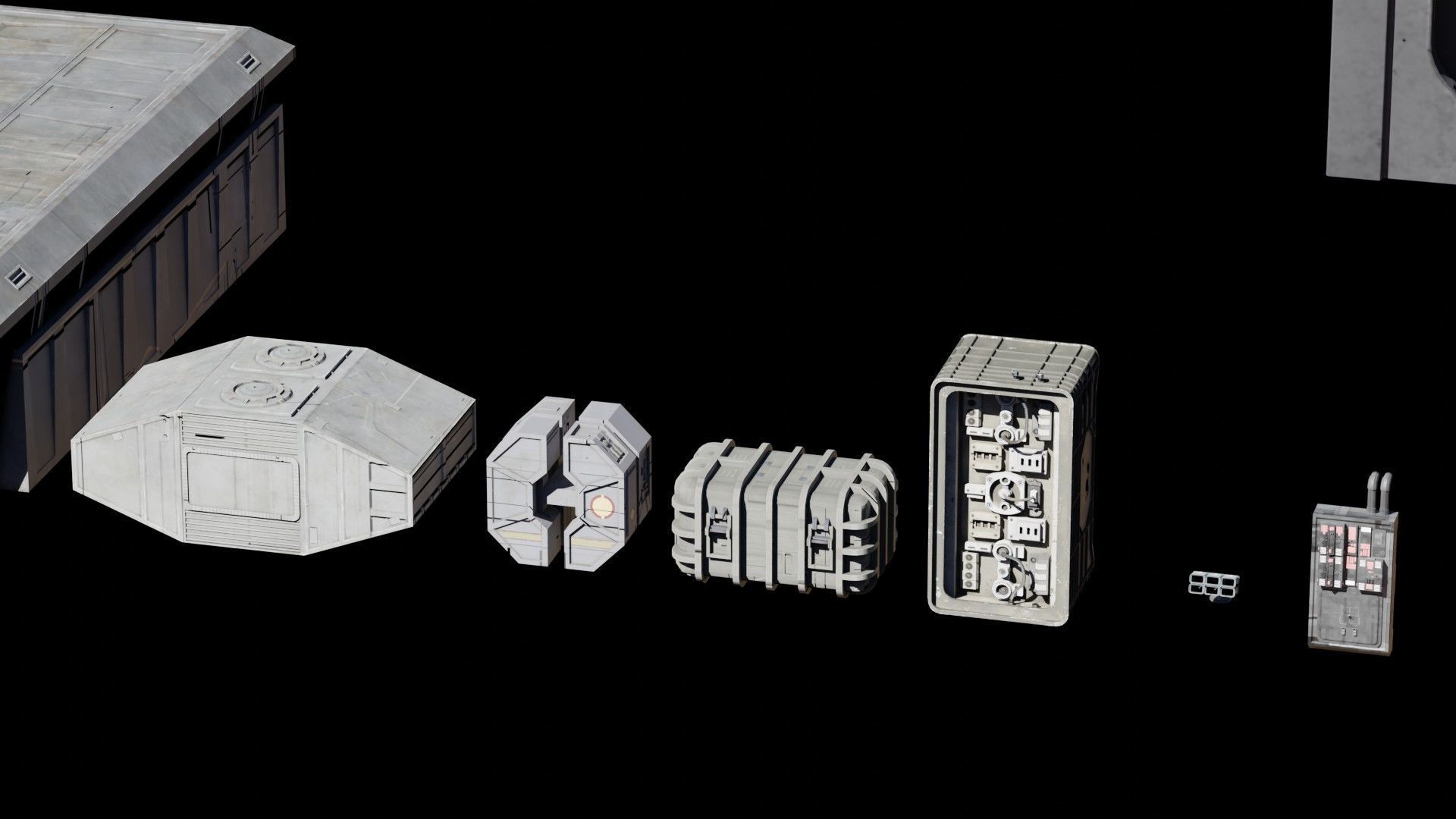 Star Wars Galactic Empire Kitbash Low-poly 3D model_8