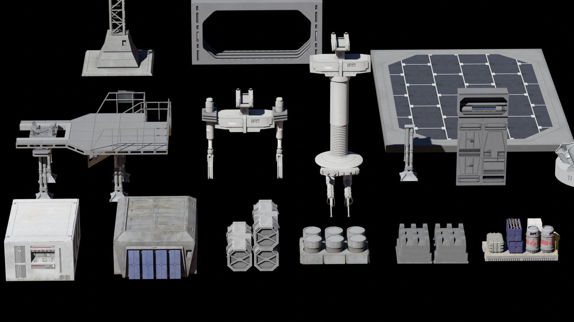Star Wars Galactic Empire Kitbash Low-poly 3D model_10