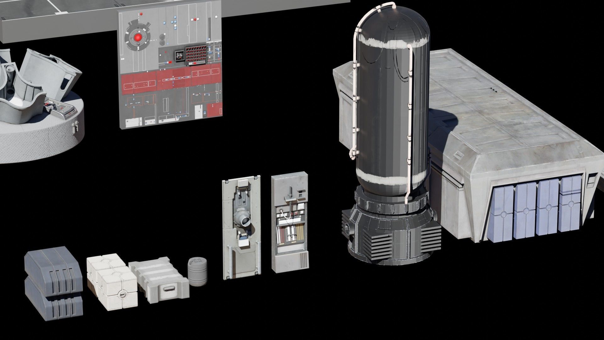 Star Wars Galactic Empire Kitbash Low-poly 3D model_9