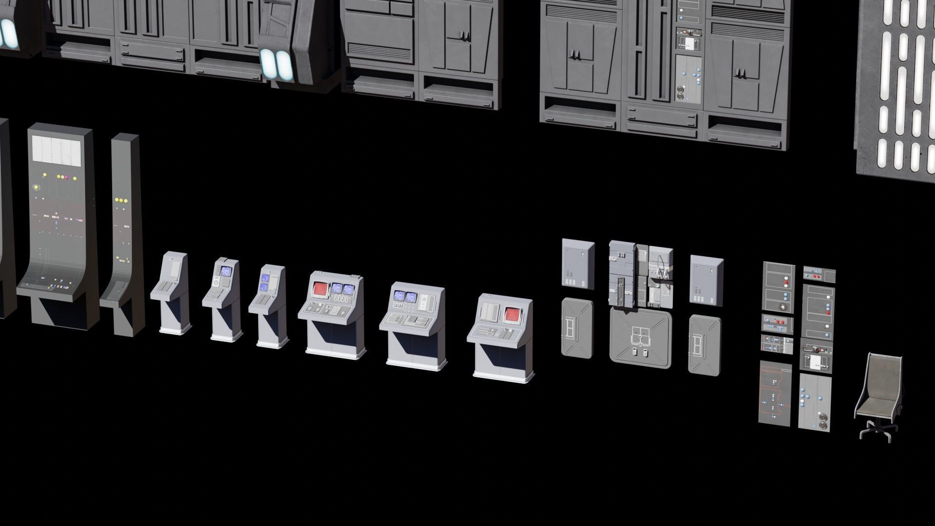 Star Wars Galactic Empire Kitbash Low-poly 3D model_1