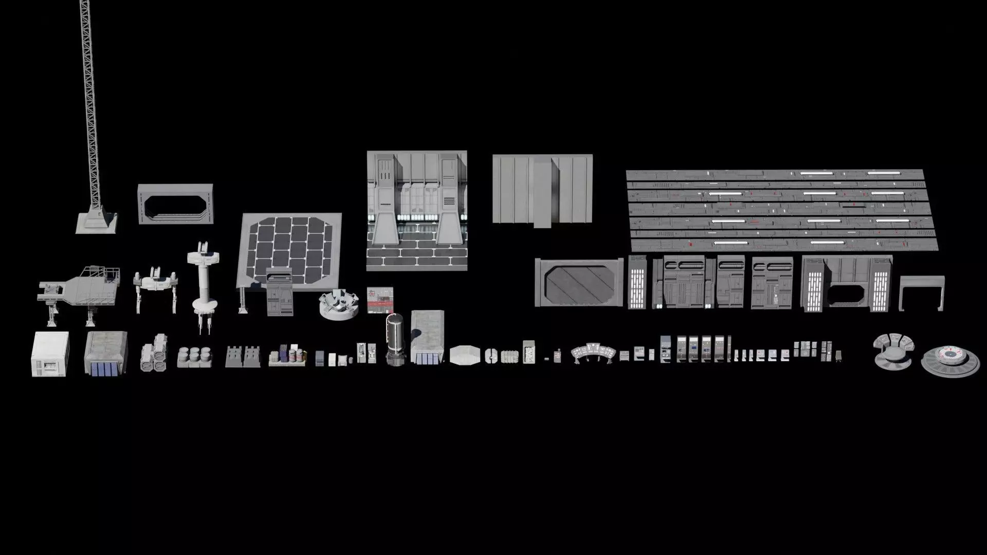 Star Wars Galactic Empire Kitbash Low-poly 3D model_0