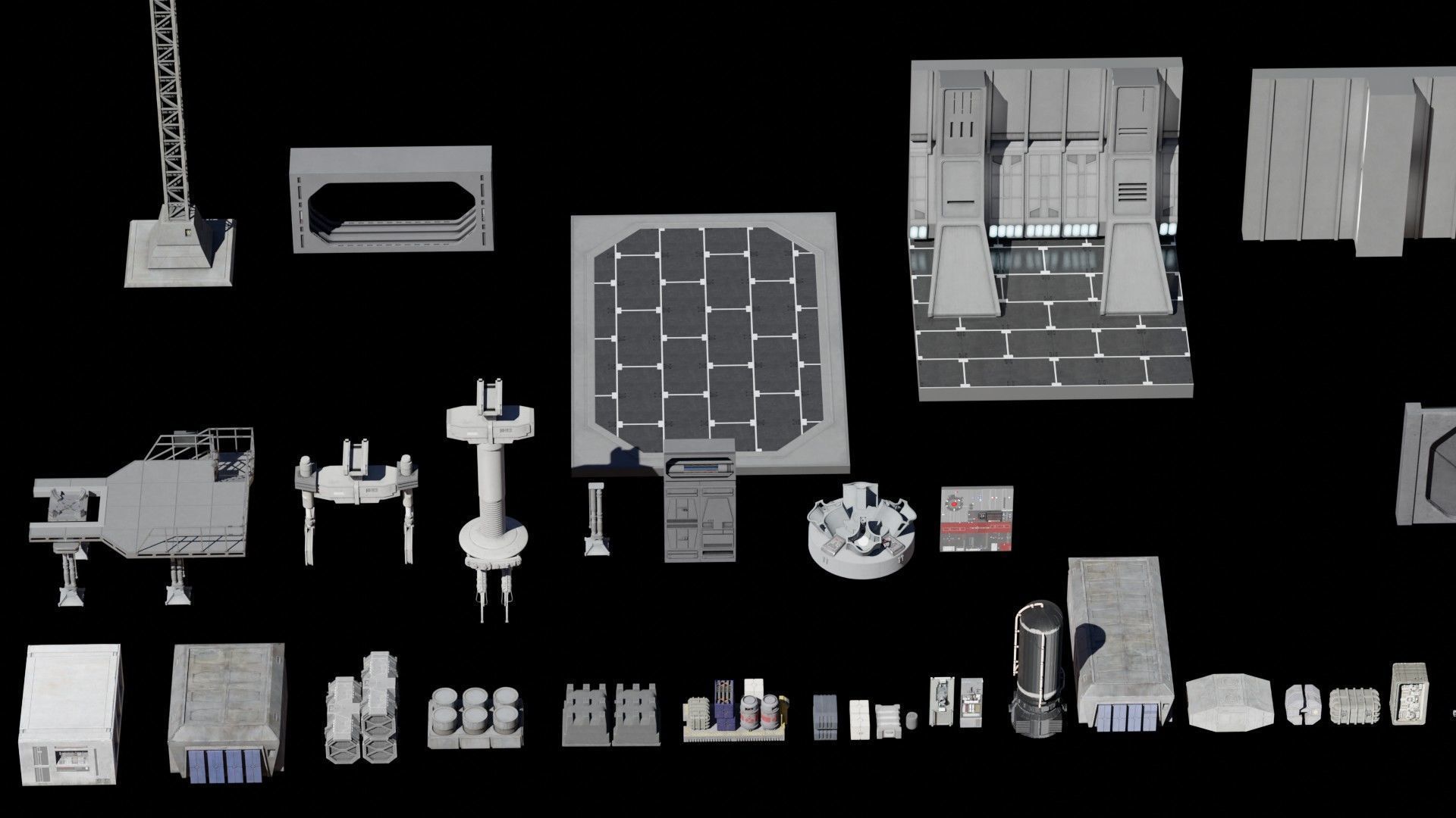 Star Wars Galactic Empire Kitbash Low-poly 3D model_6