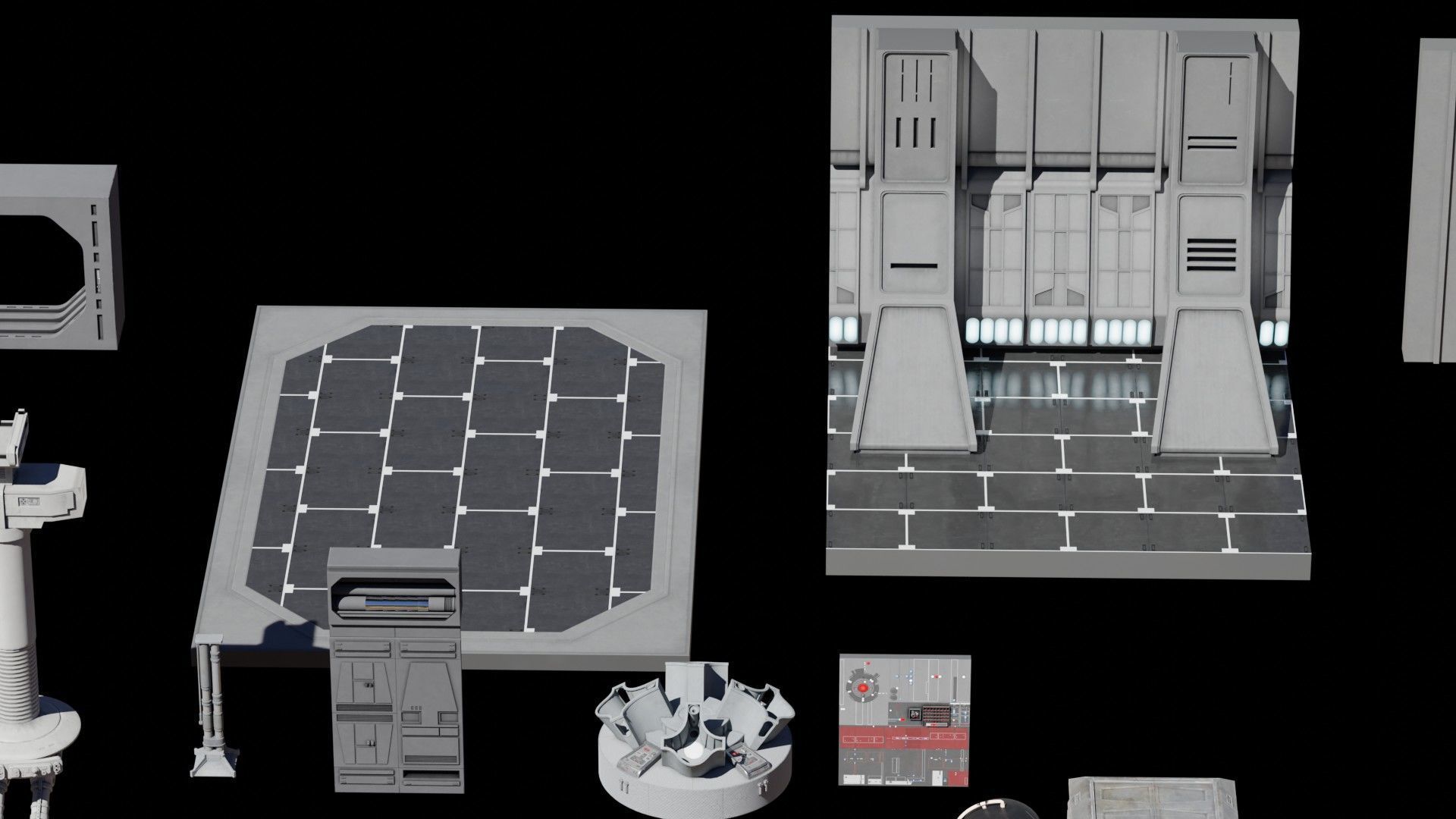 Star Wars Galactic Empire Kitbash Low-poly 3D model_11