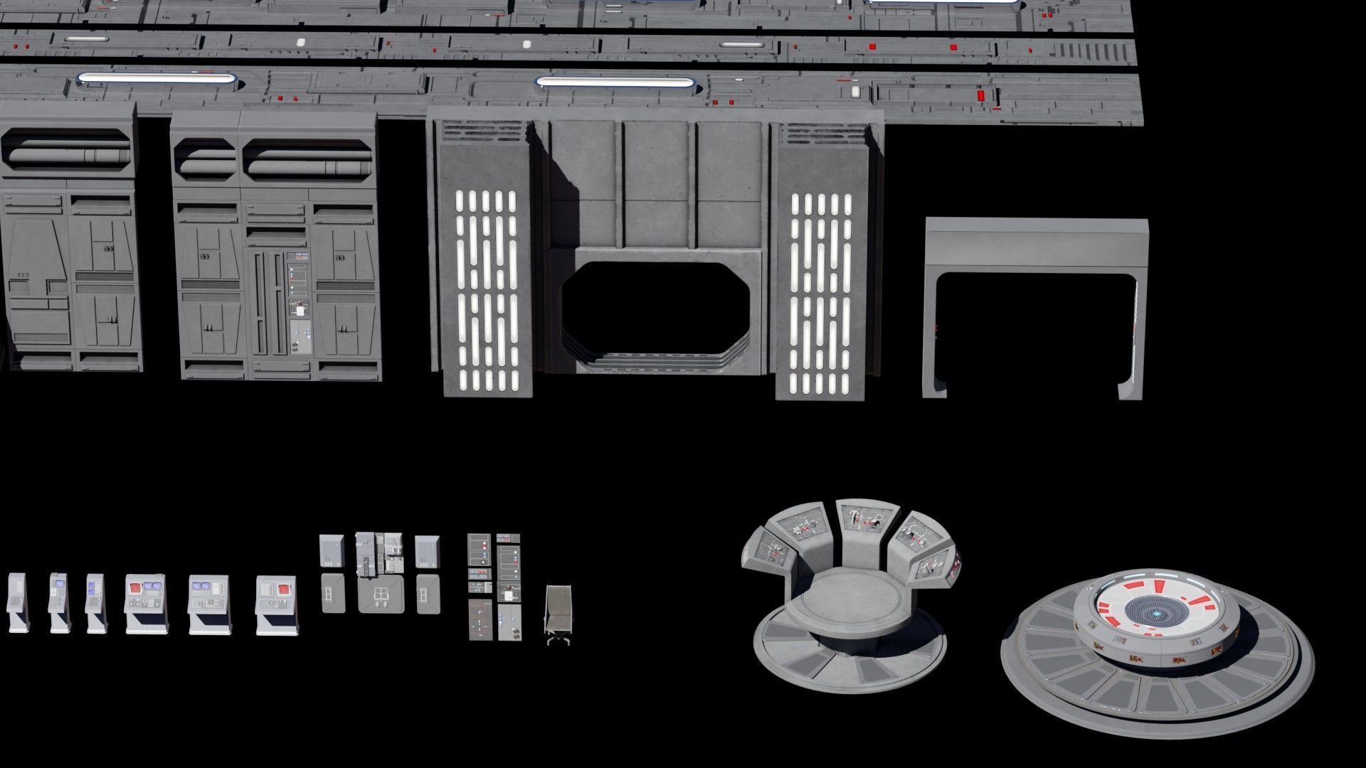 Star Wars Galactic Empire Kitbash Low-poly 3D model_13