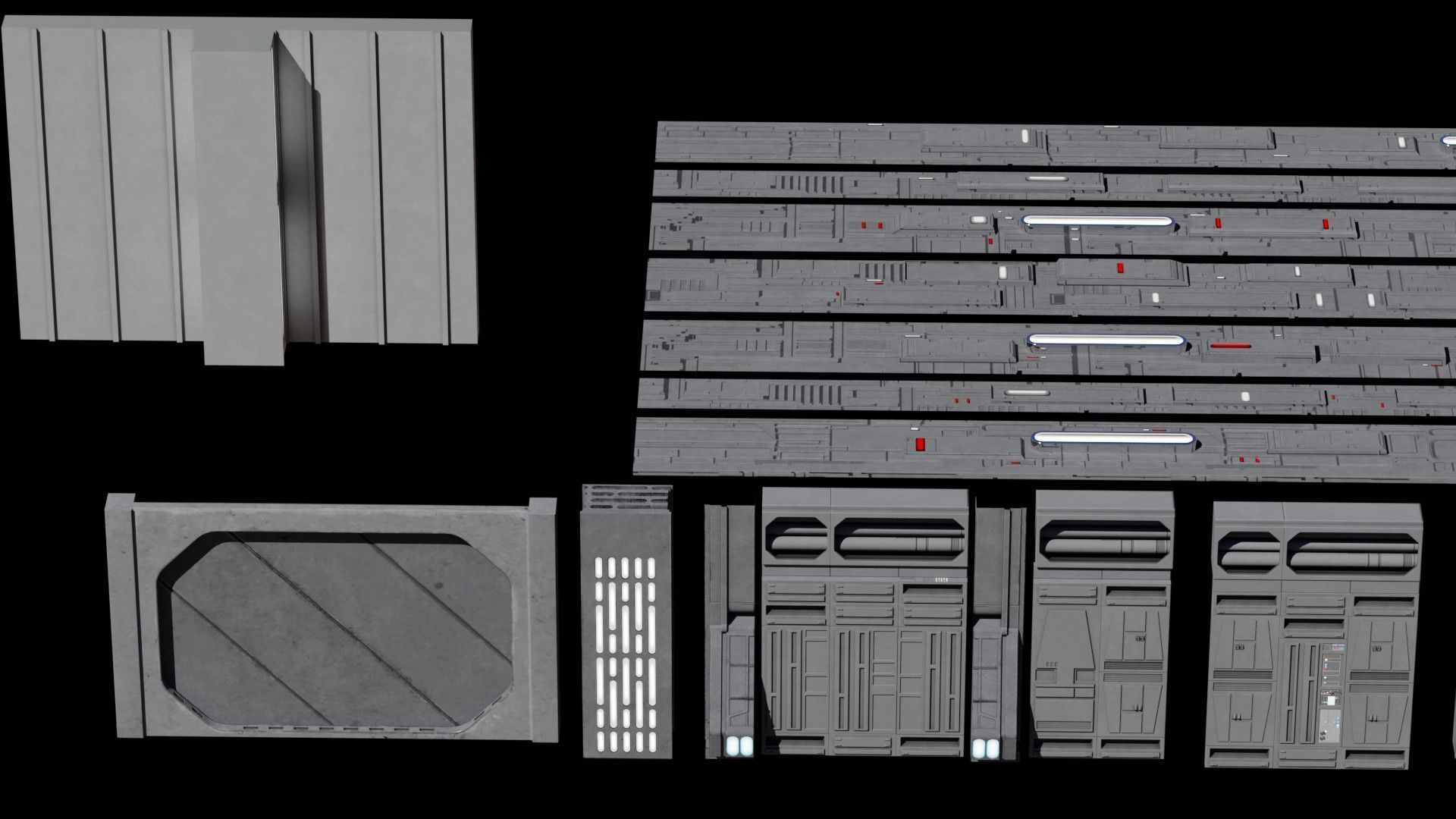 Star Wars Galactic Empire Kitbash Low-poly 3D model_12
