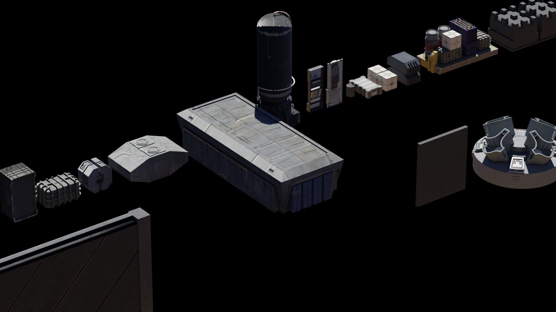 Star Wars Galactic Empire Kitbash Low-poly 3D model_4