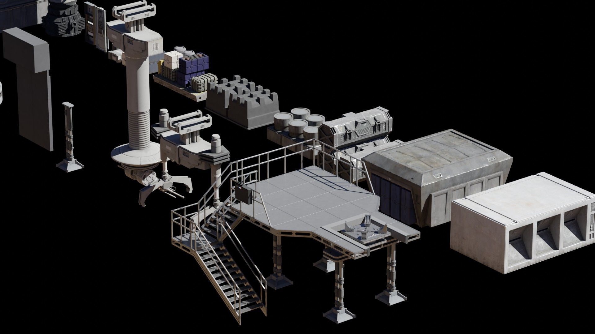 Star Wars Galactic Empire Kitbash Low-poly 3D model_3