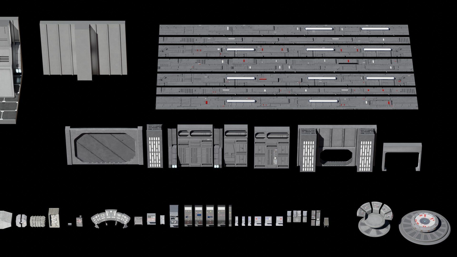 Star Wars Galactic Empire Kitbash Low-poly 3D model_5