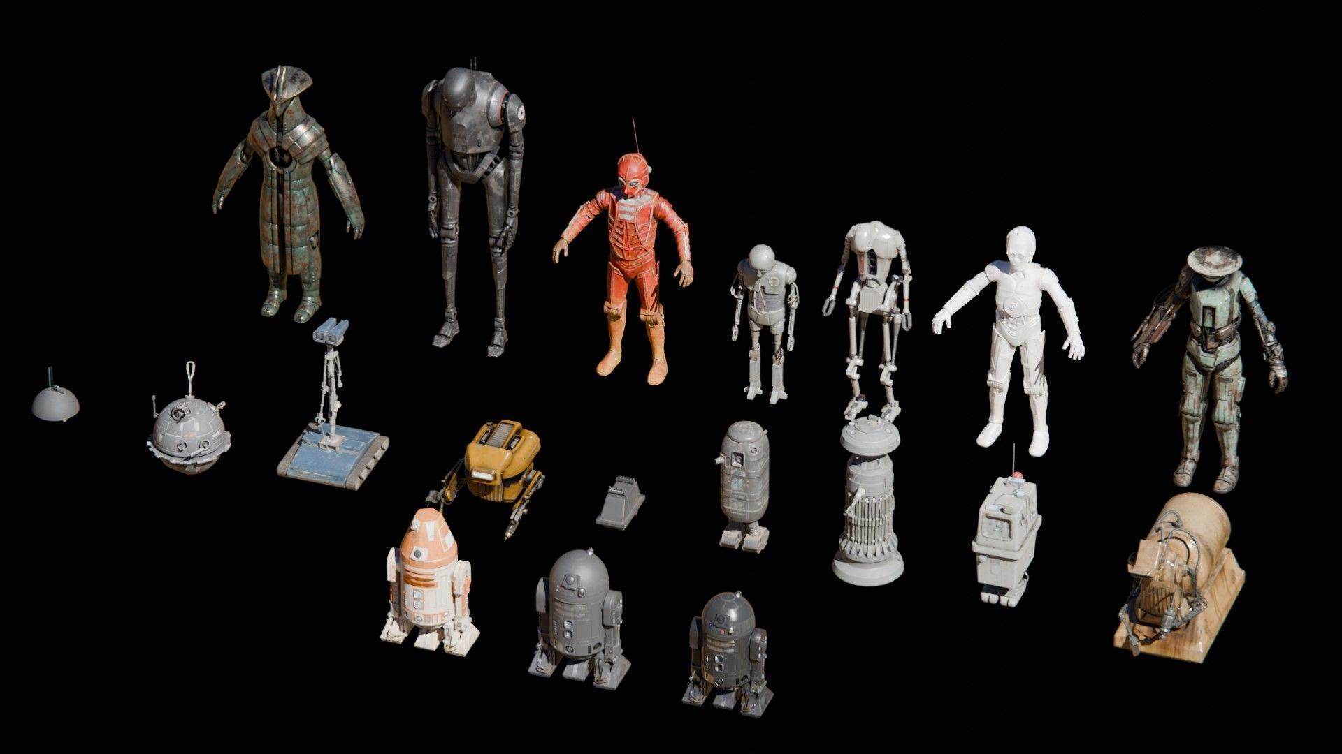 Star Wars Droids PACK 3D model_2