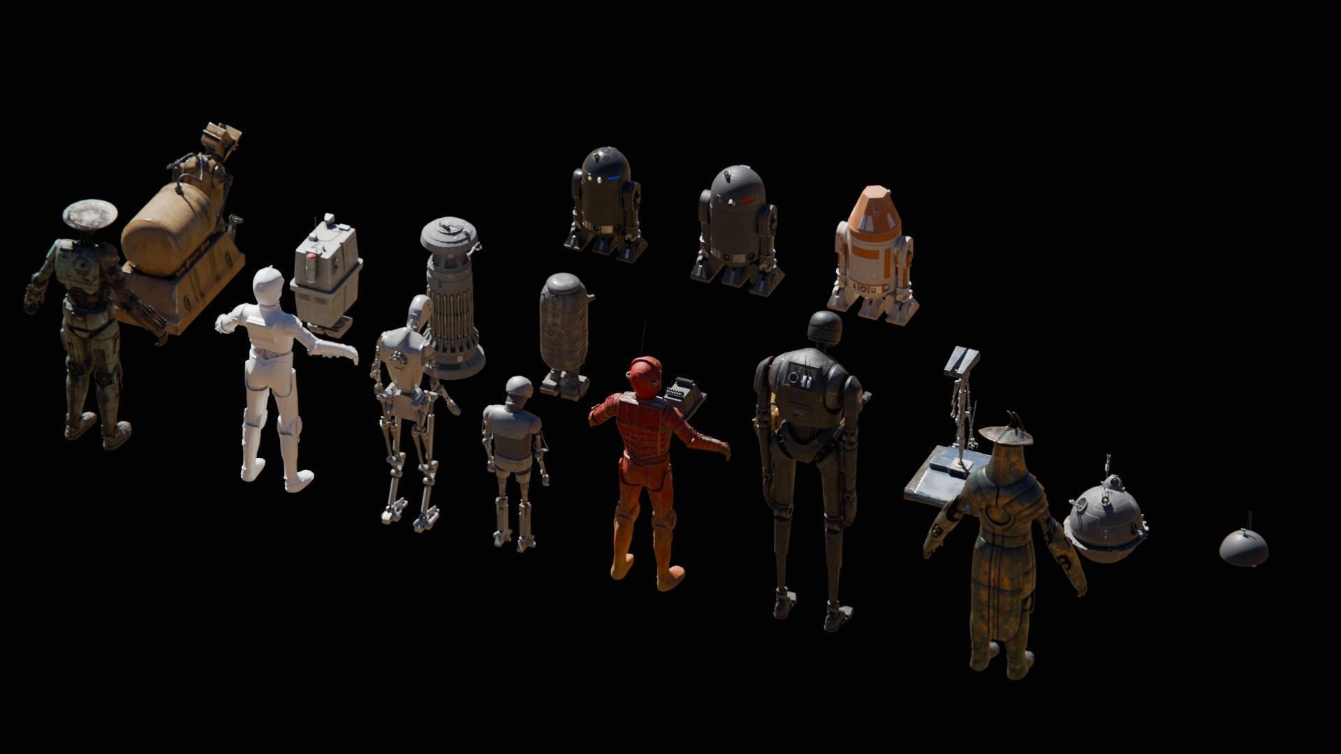 Star Wars Droids PACK 3D model_1