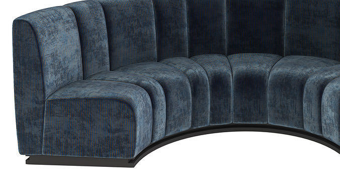 Round Restaurant Cafe Sofa Tableware part2 3D model 3