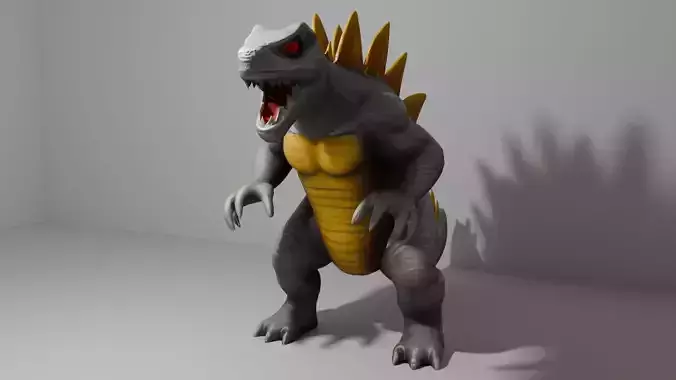 Godzilla kaiju titan King of The Monsters low-poly 3d model