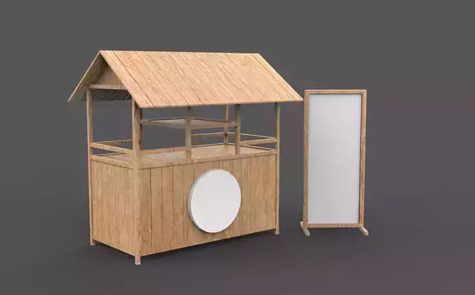 Stand Booth Market 3D model
