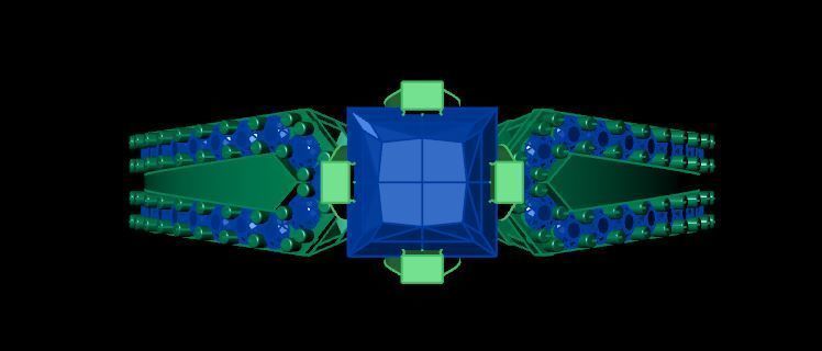 Princess and round daimond ring  3D print model_16